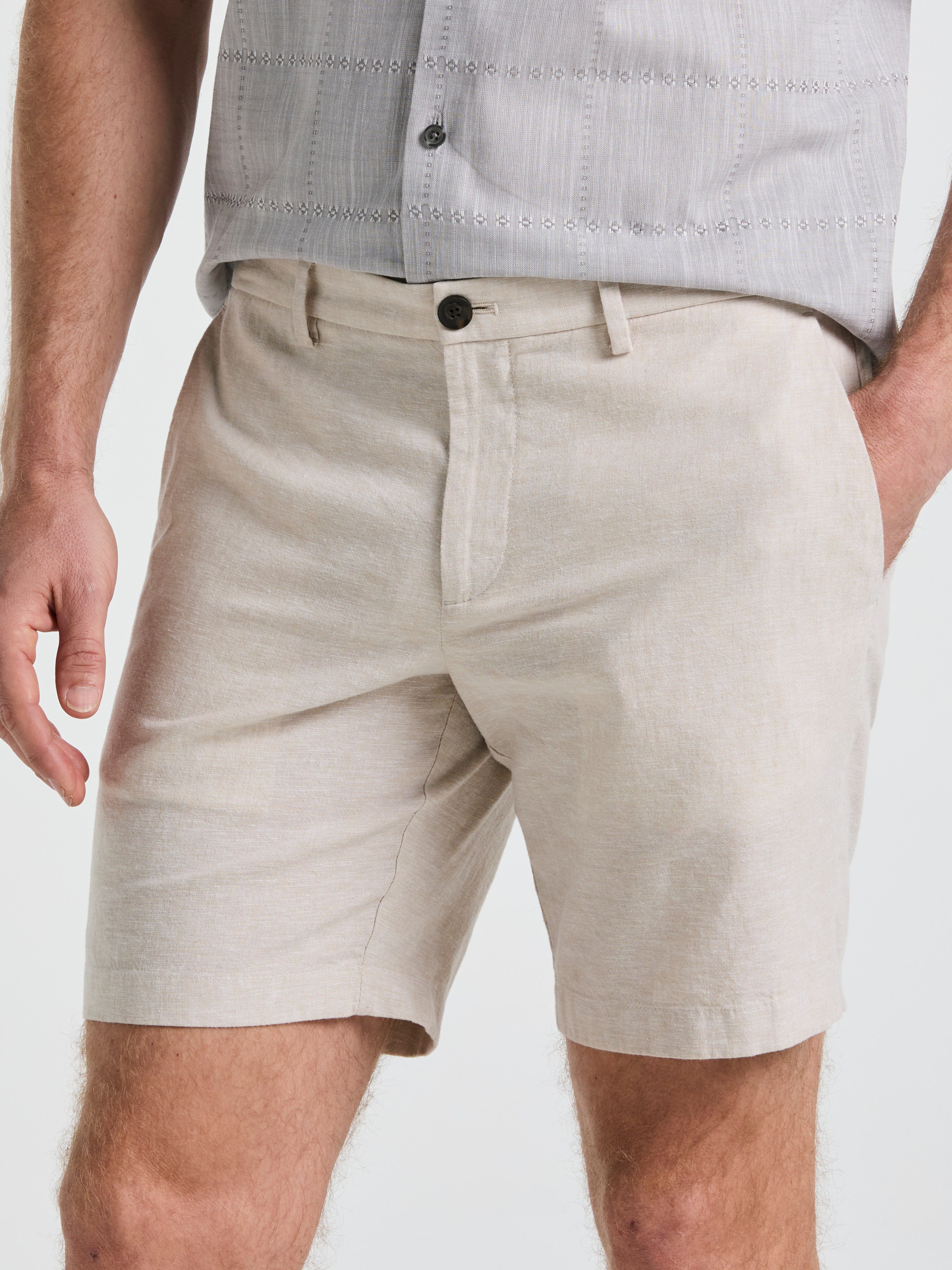 8" Flat Front Linen Cotton Short - Image 7
