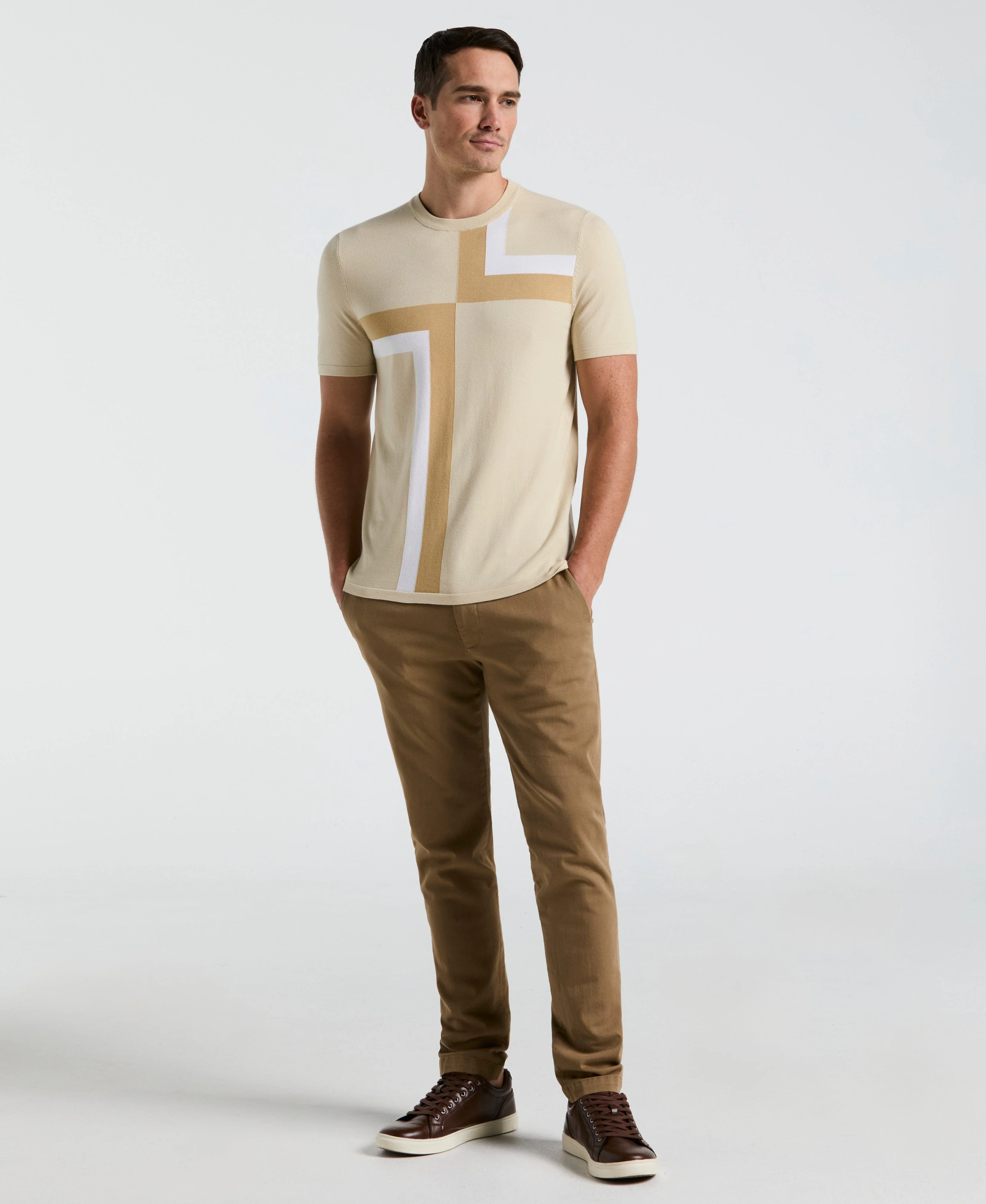 Colorblock Crewneck Sweater Tee - Image 4