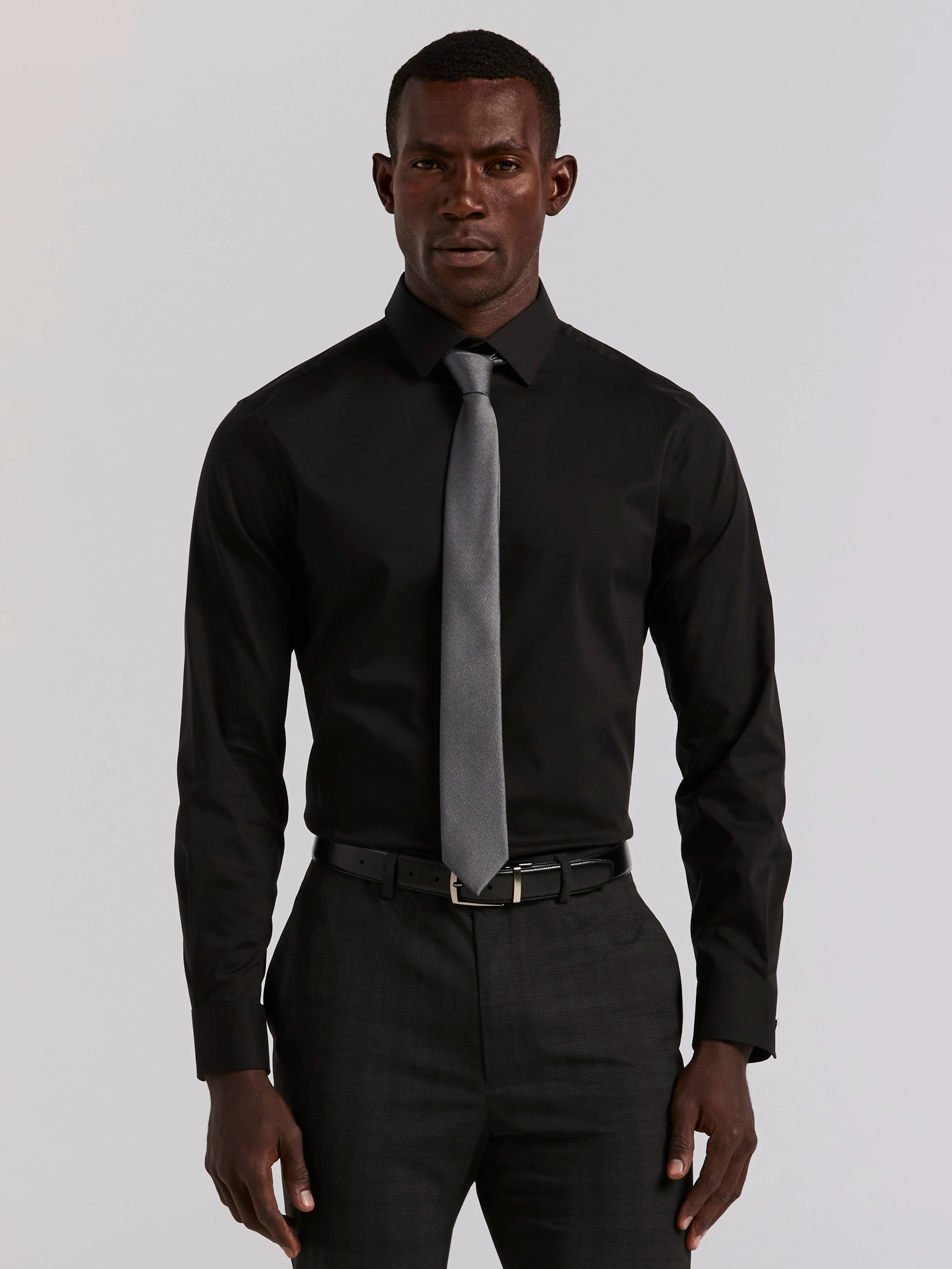Cotton Blend Slim Fit Dress Shirt - Image 11