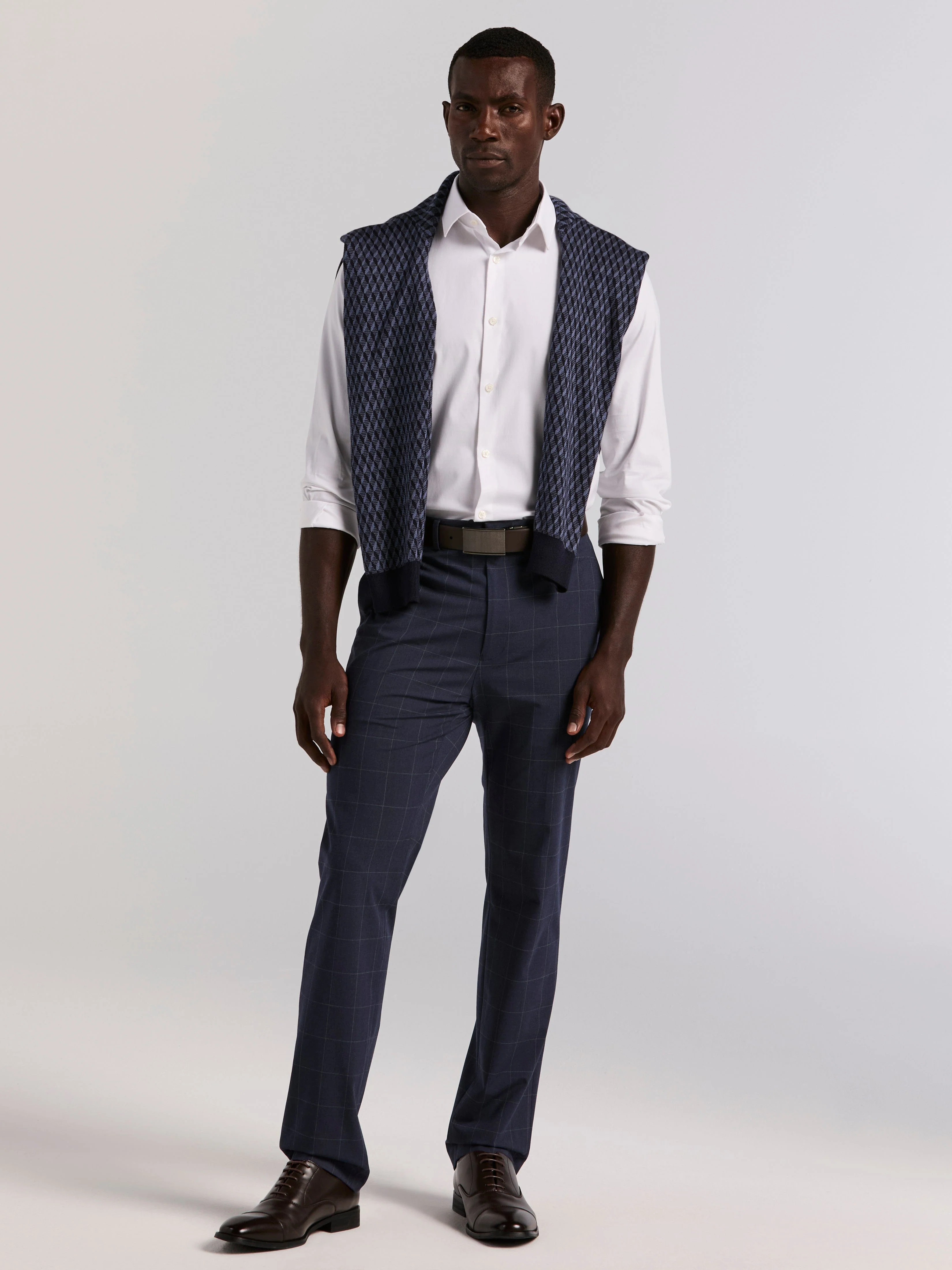 Cotton Blend Slim Fit Dress Shirt - Image 5