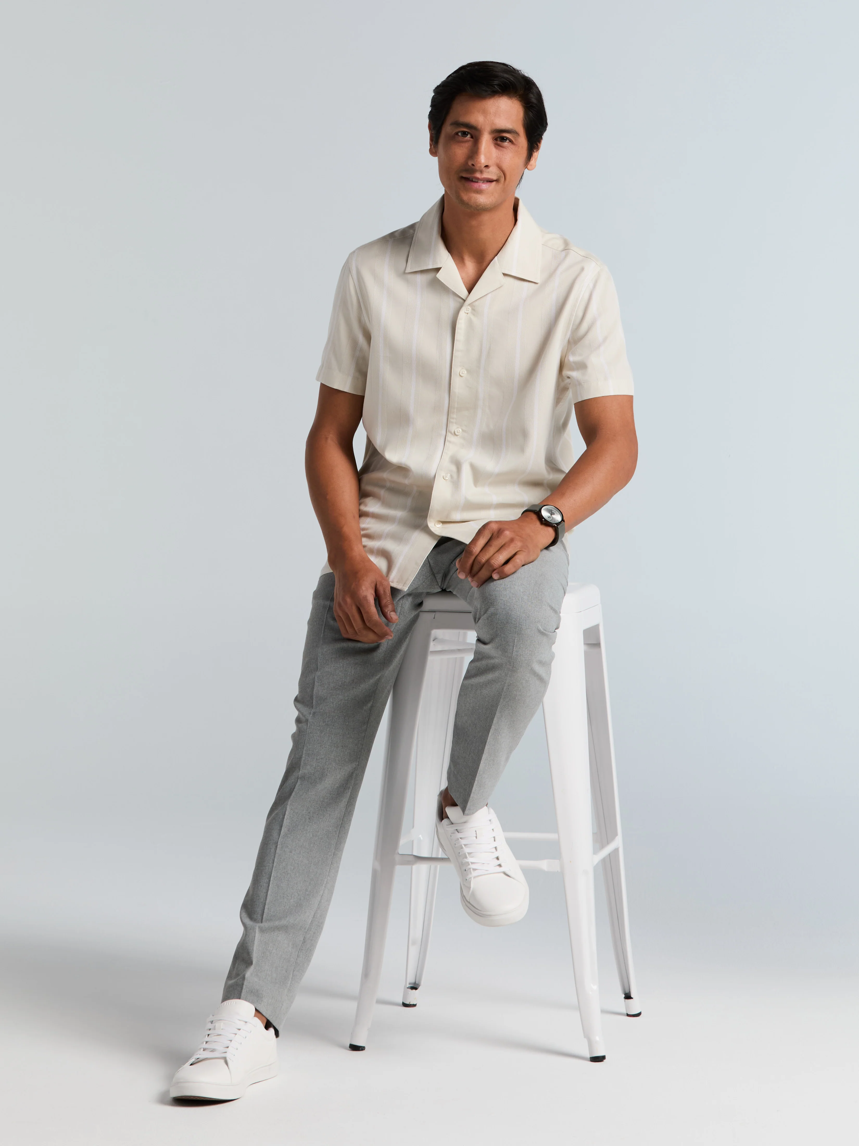 EcoVero™ Striped Camp Collar Shirt - Image 10