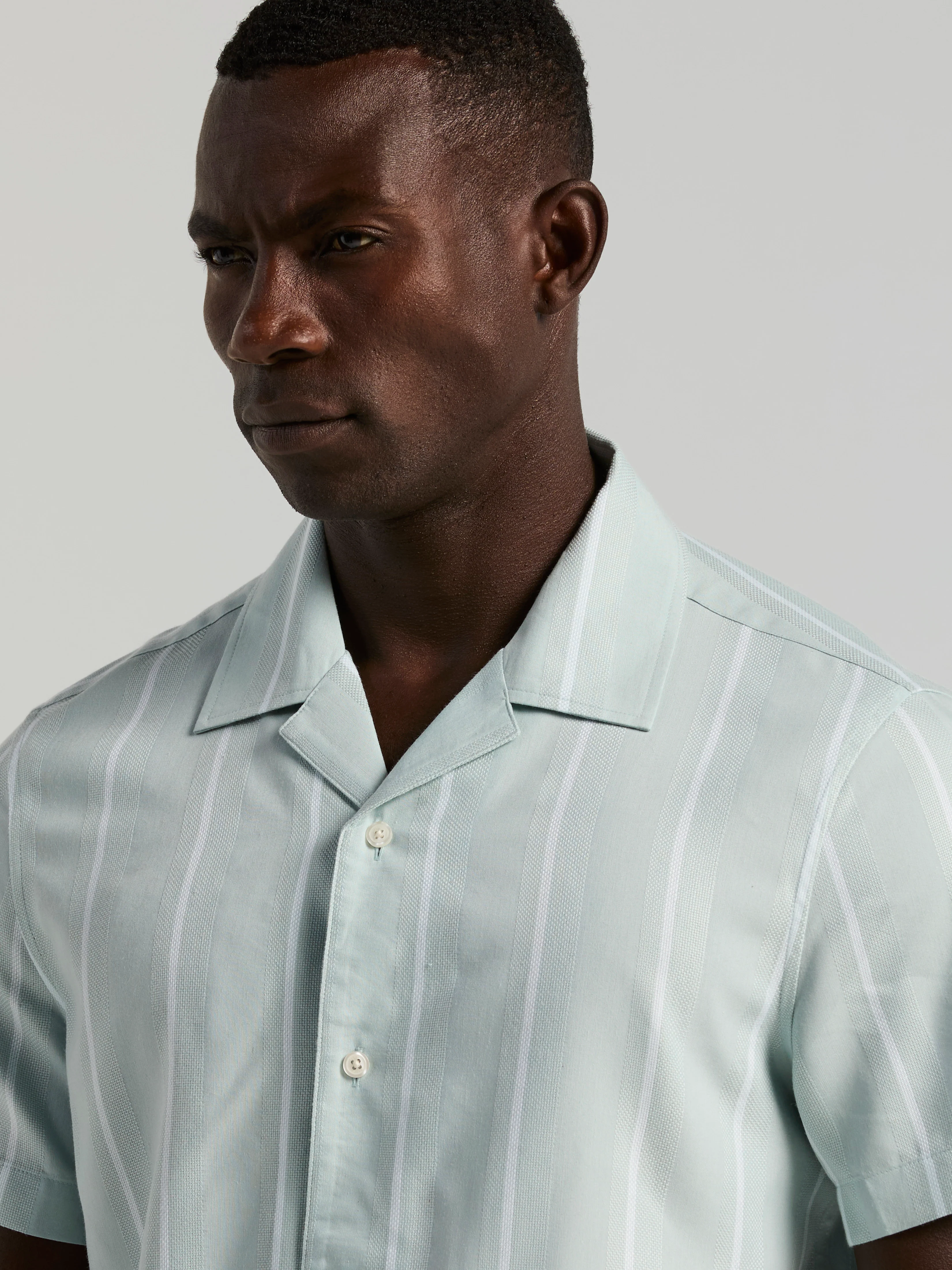 EcoVero™ Striped Camp Collar Shirt - Image 7