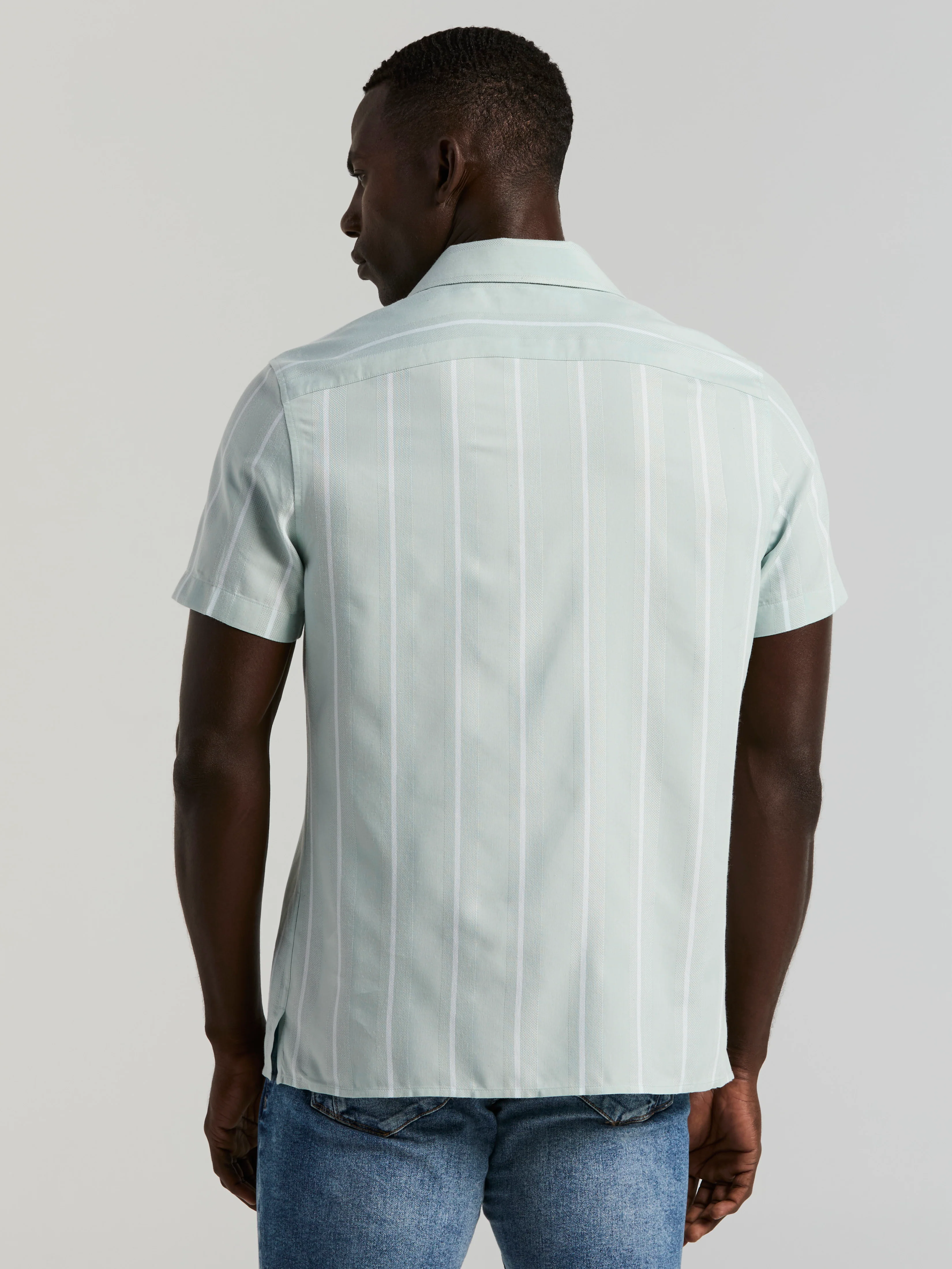 EcoVero™ Striped Camp Collar Shirt - Image 8