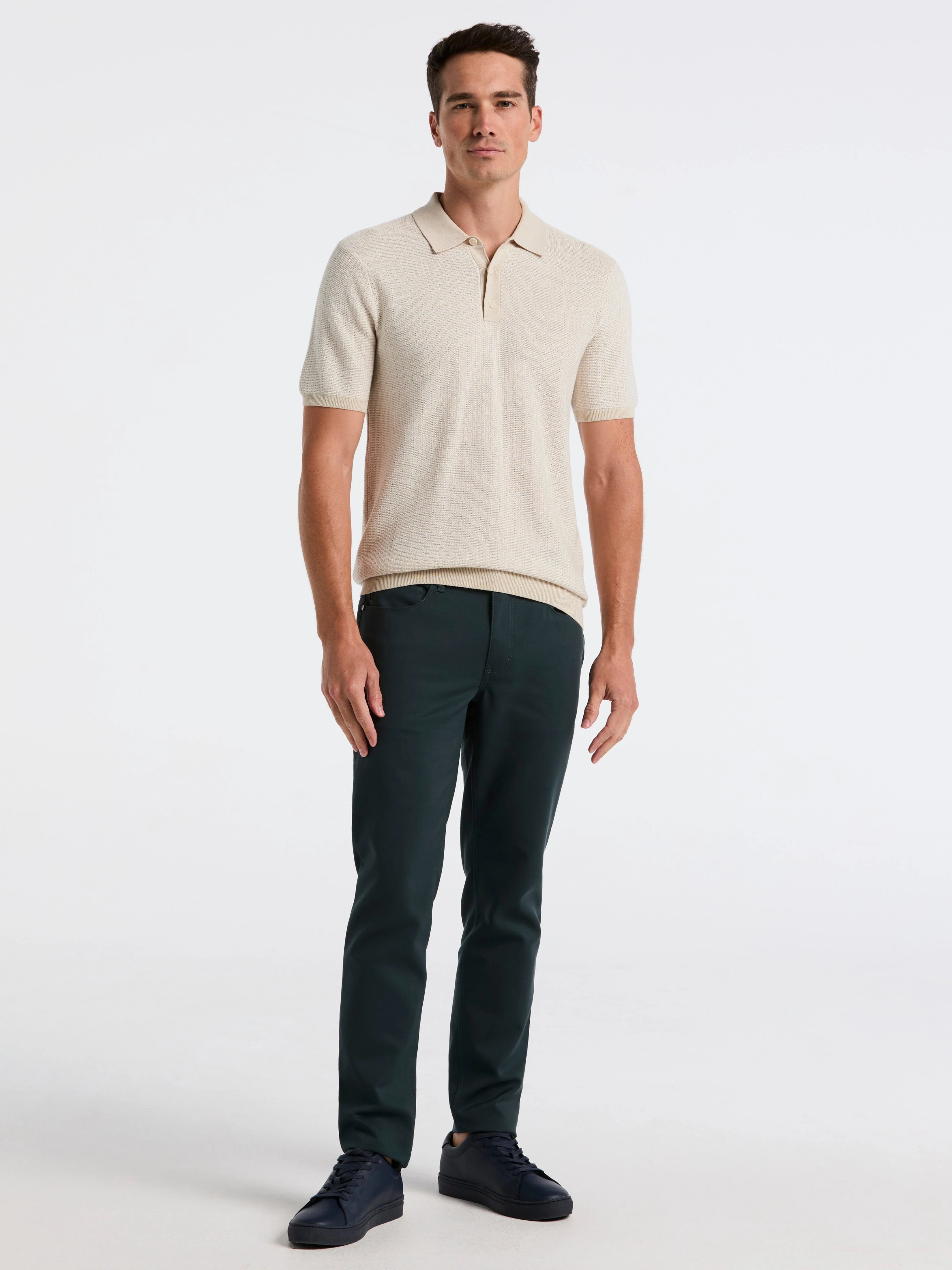 Mini Geo Jacquard Polo Sweater - Image 4