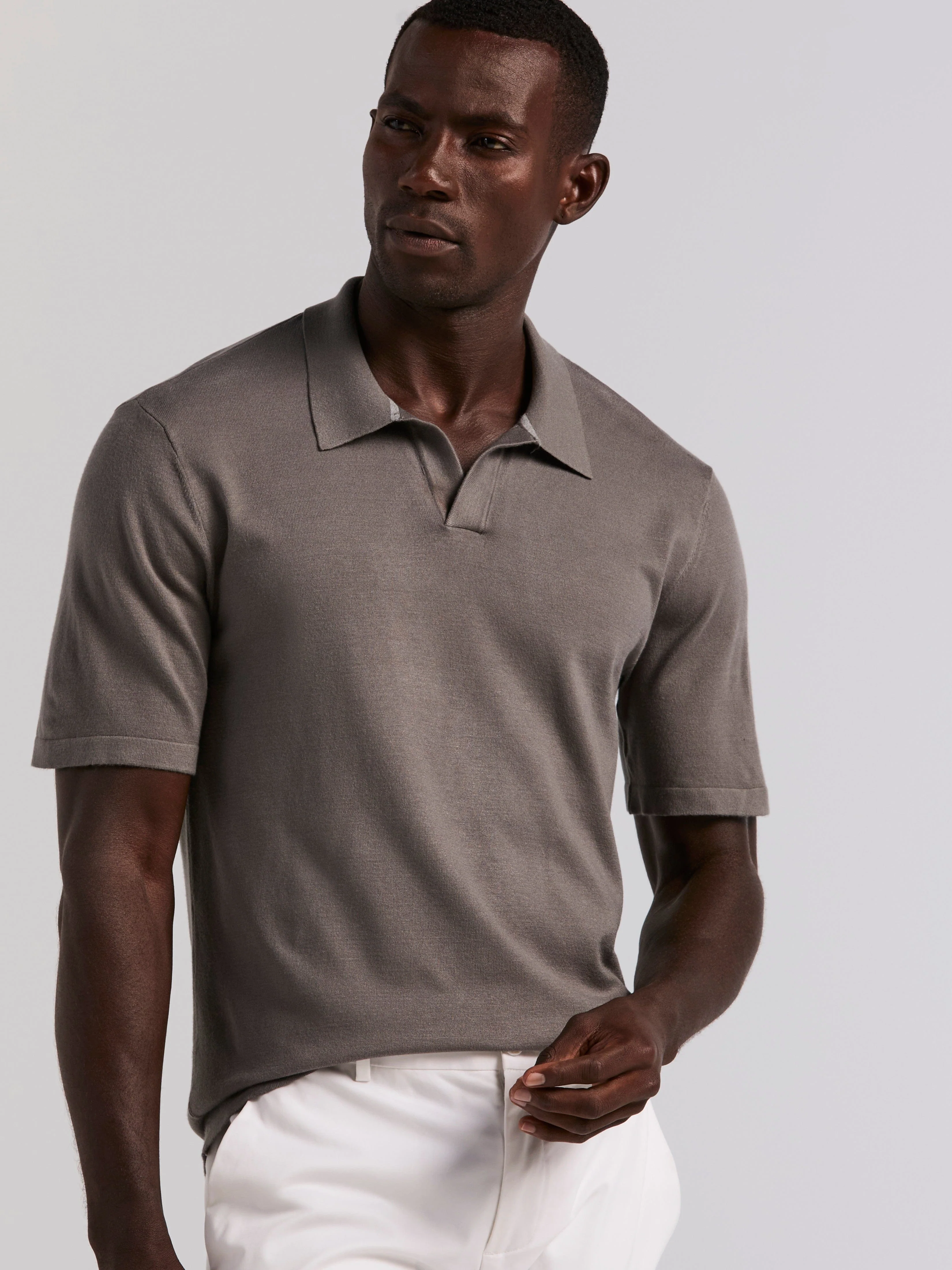 Tech Knit Open Collar Sweater Polo - Image 8