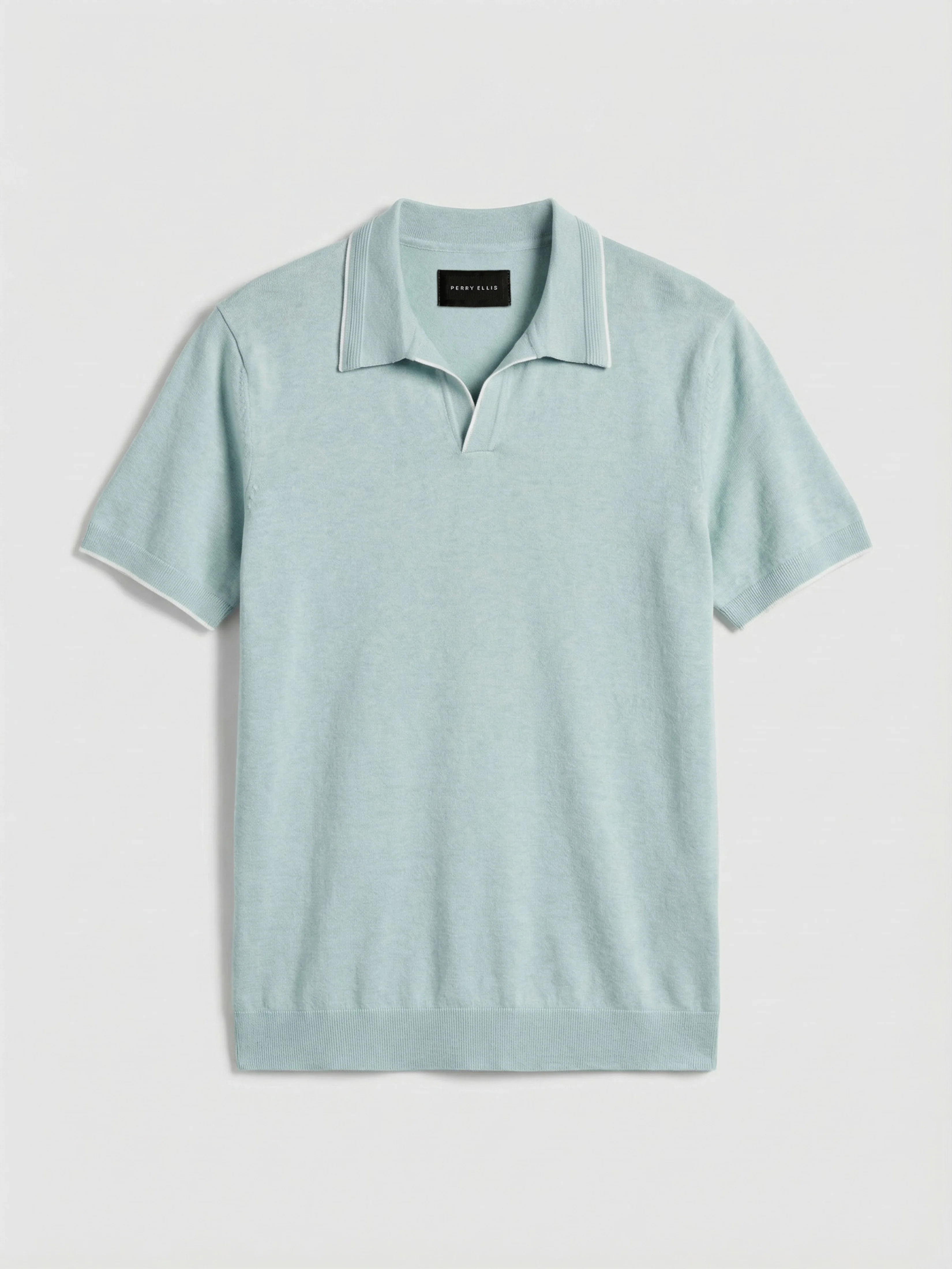 Tech Knit Open Collar Tipped Sweater Polo - Image 6