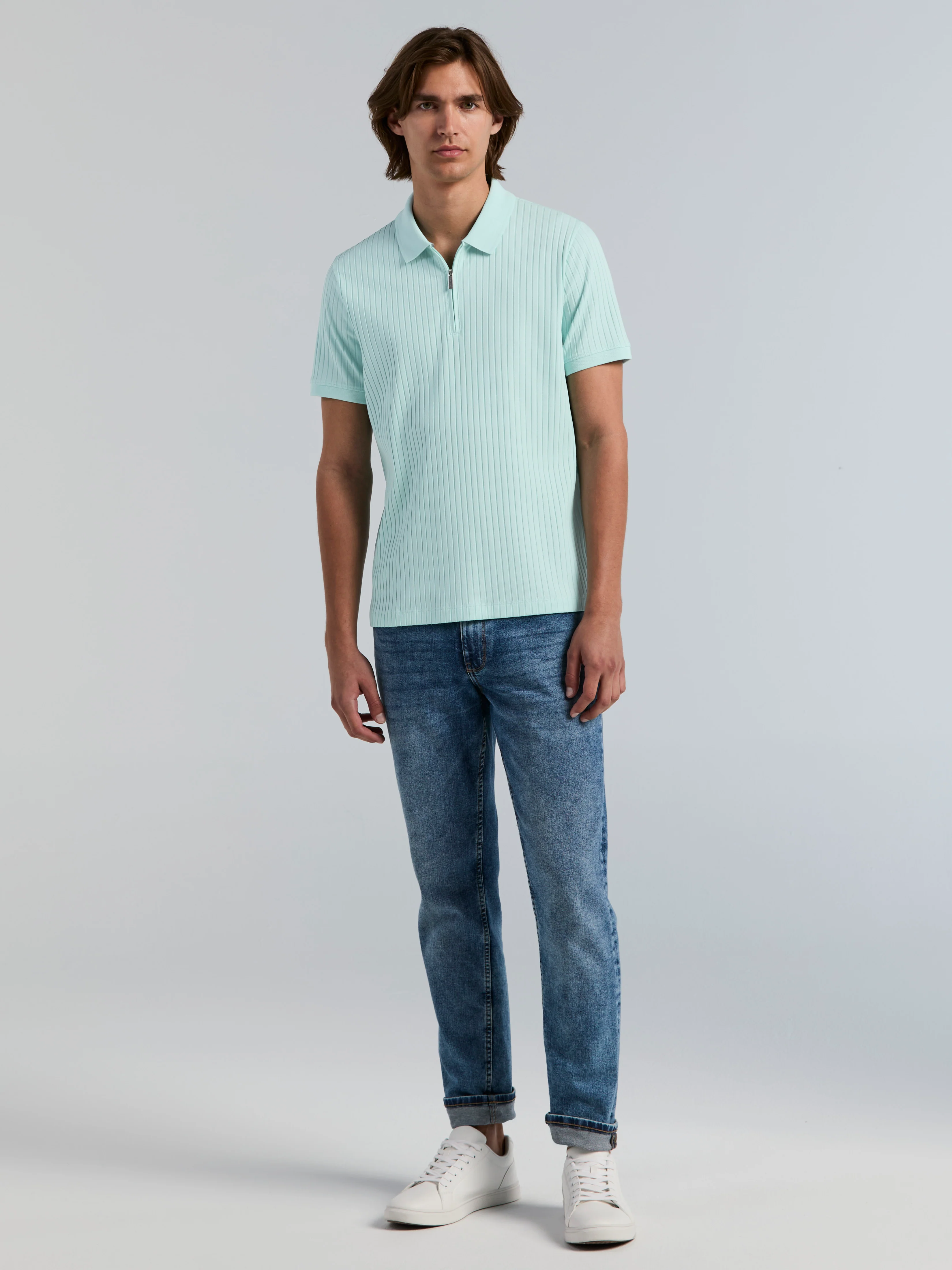 Quarter Zip Ribbed Polo - Image 11
