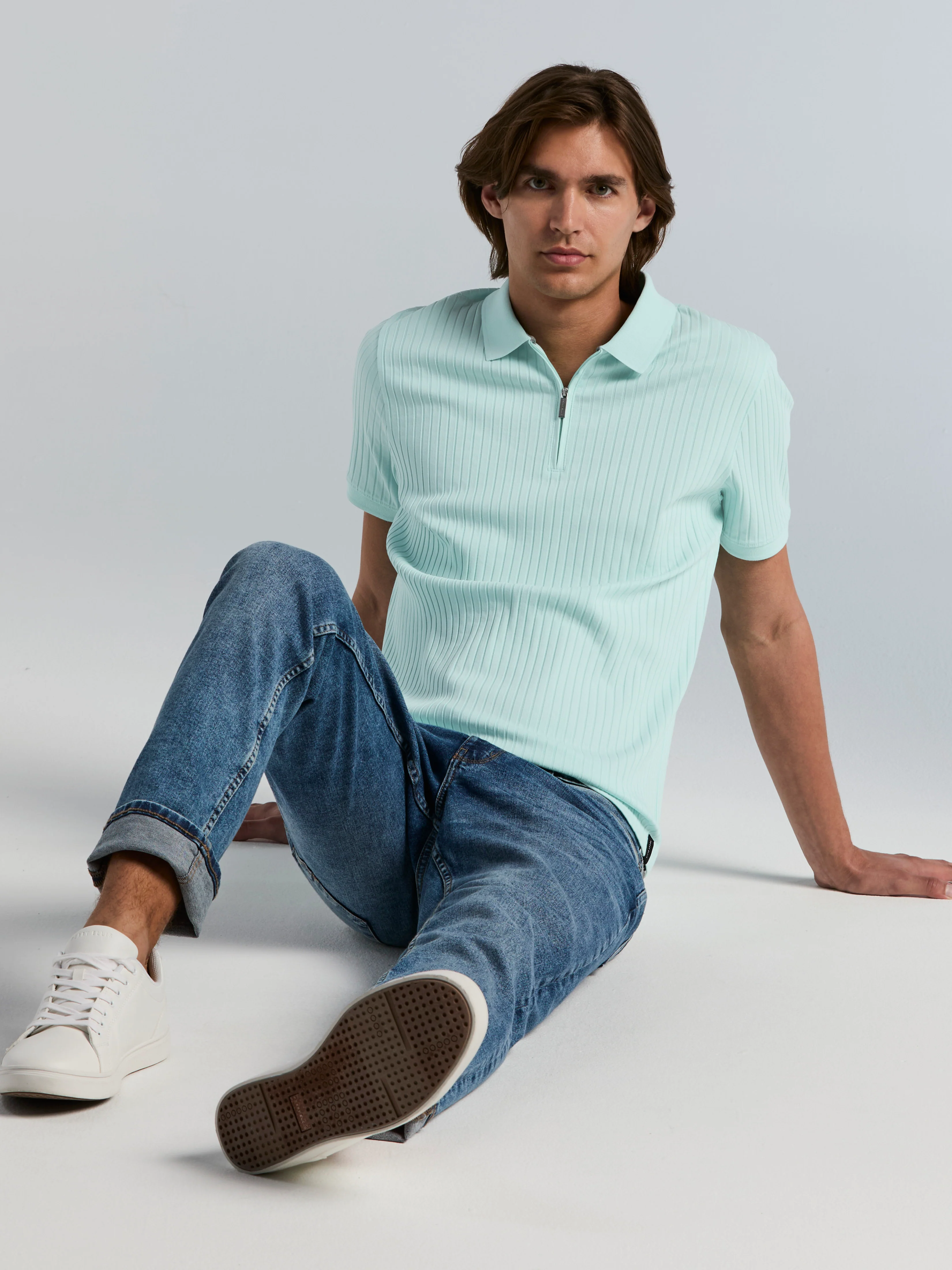 Quarter Zip Ribbed Polo - Image 12