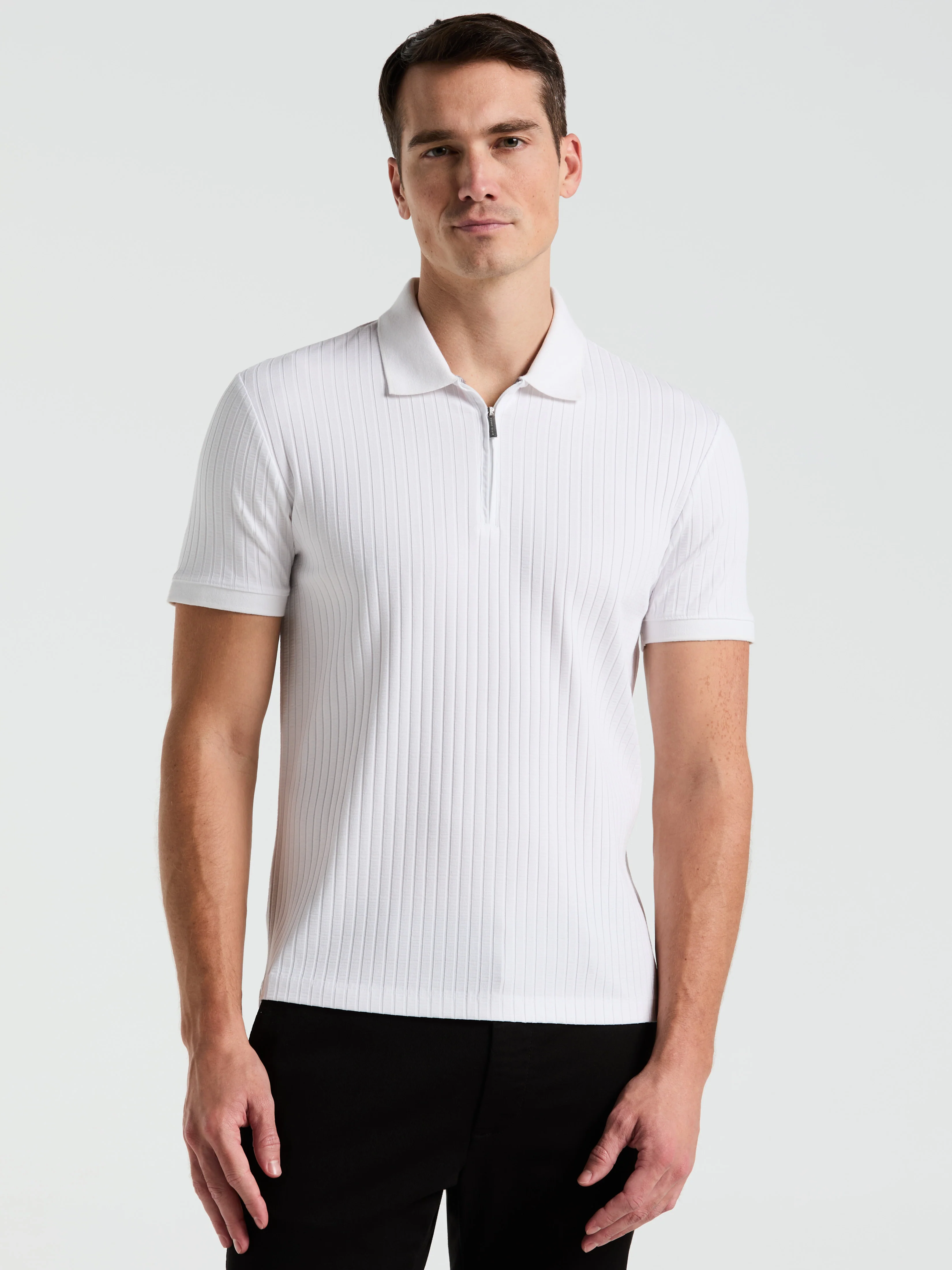 Quarter Zip Ribbed Polo - Image 20