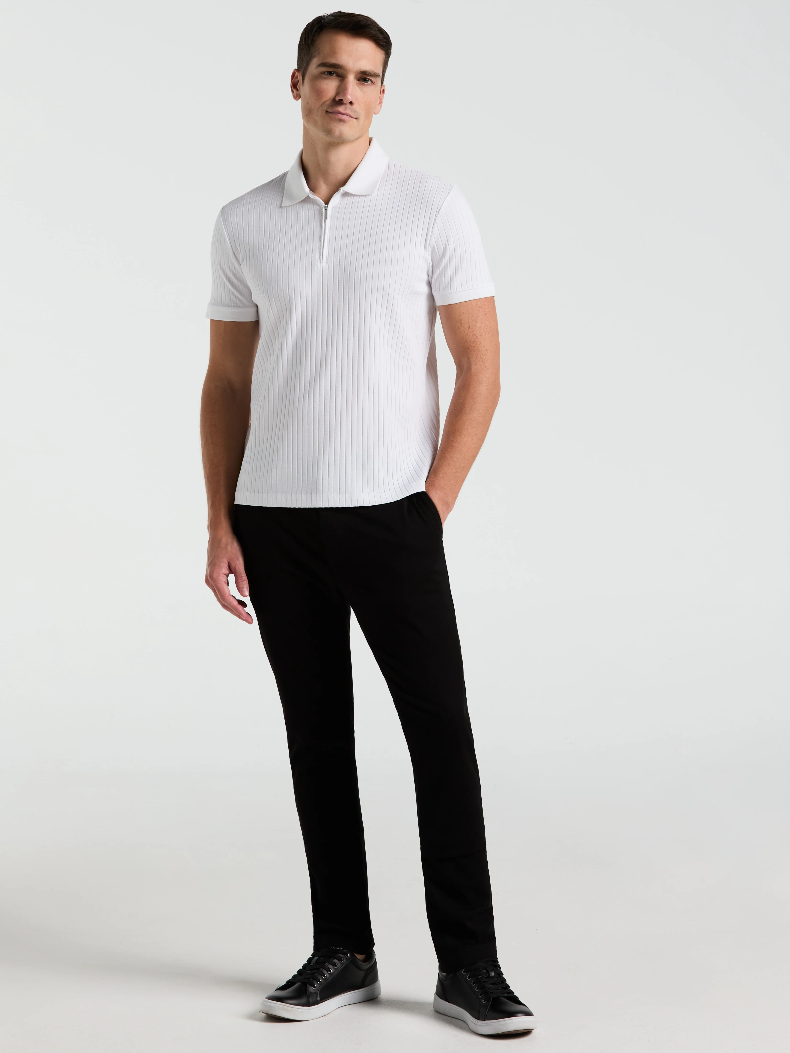 Quarter Zip Ribbed Polo - Image 23