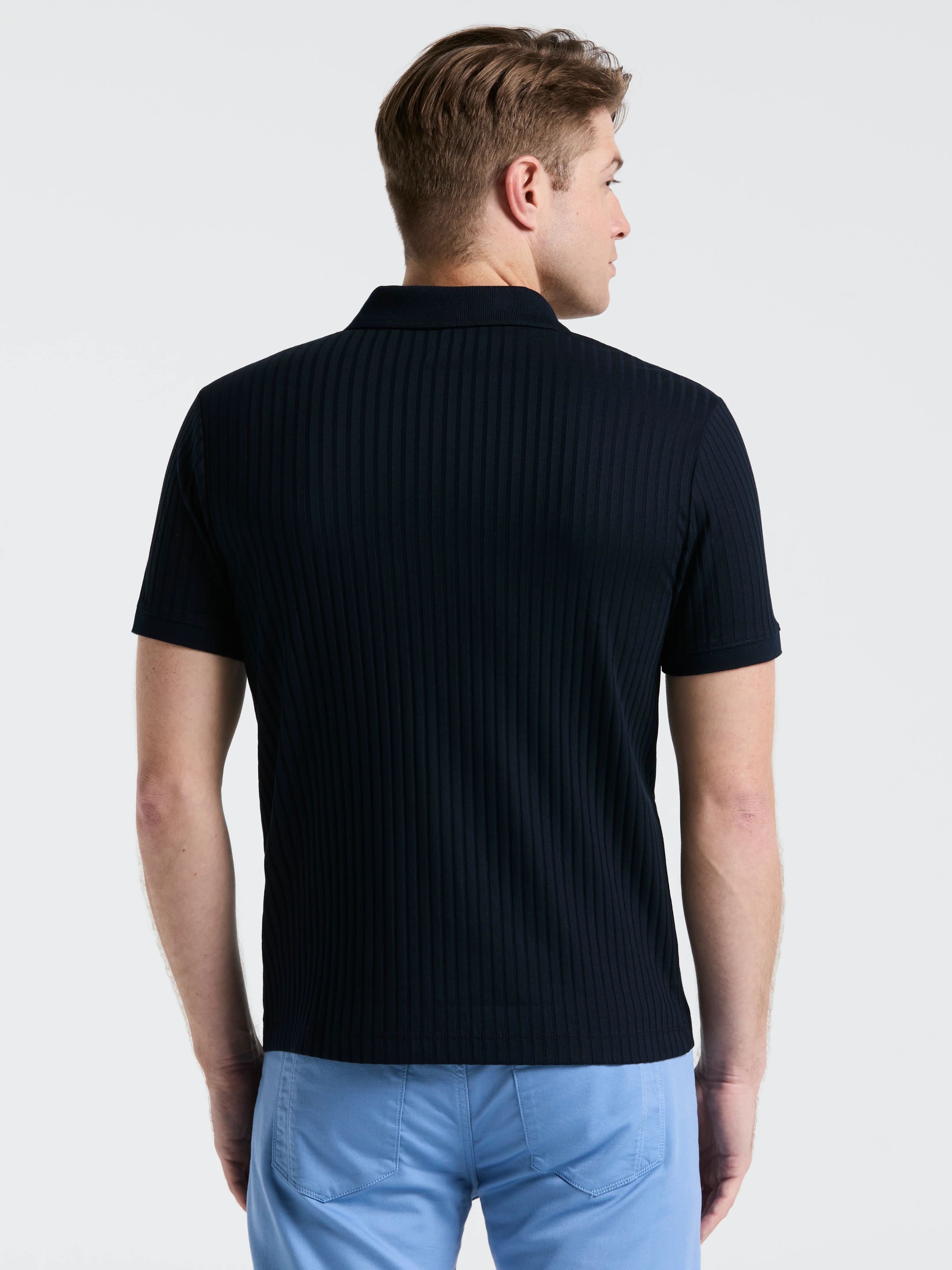Quarter Zip Ribbed Polo - Image 25