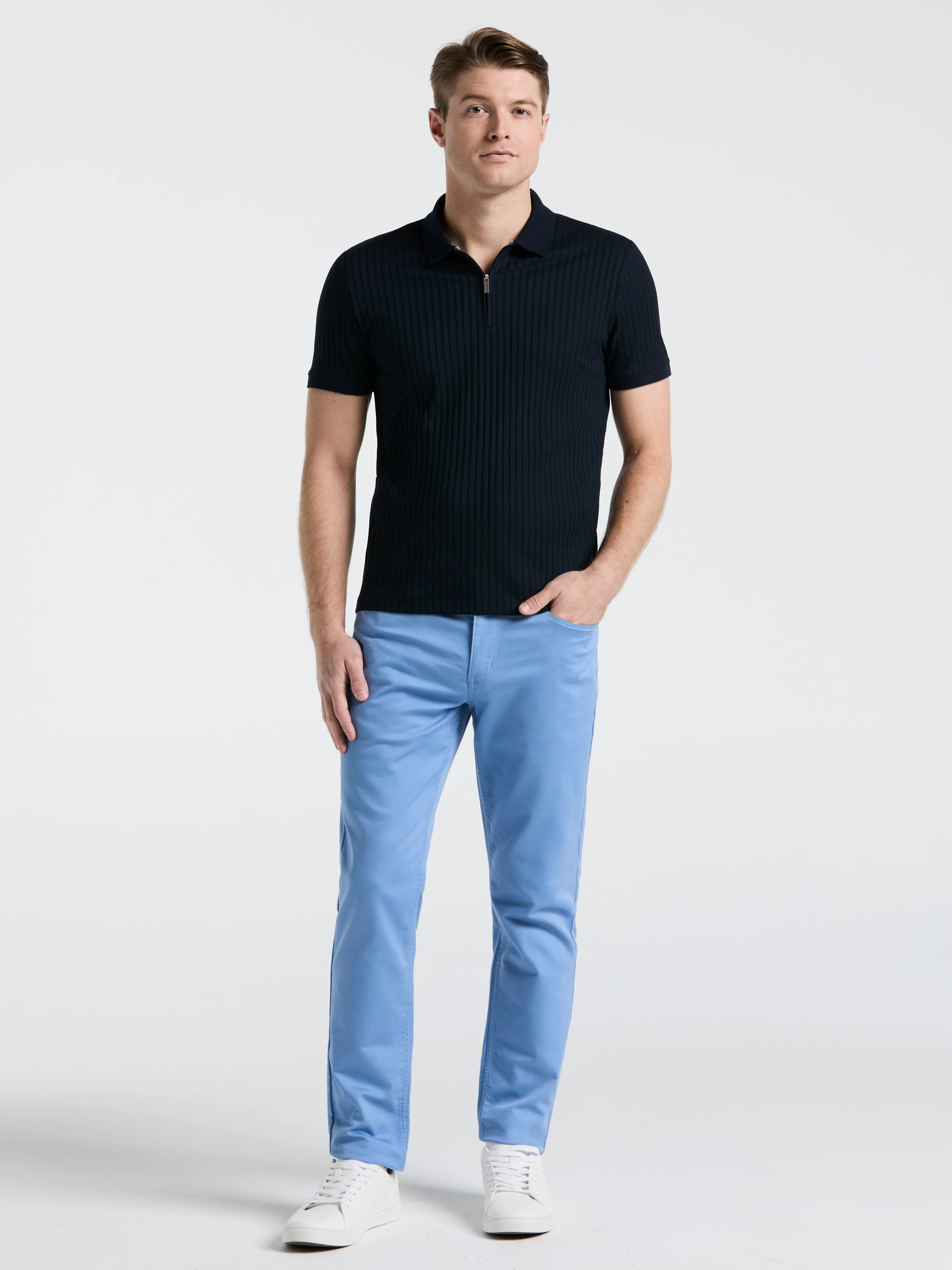Quarter Zip Ribbed Polo - Image 27