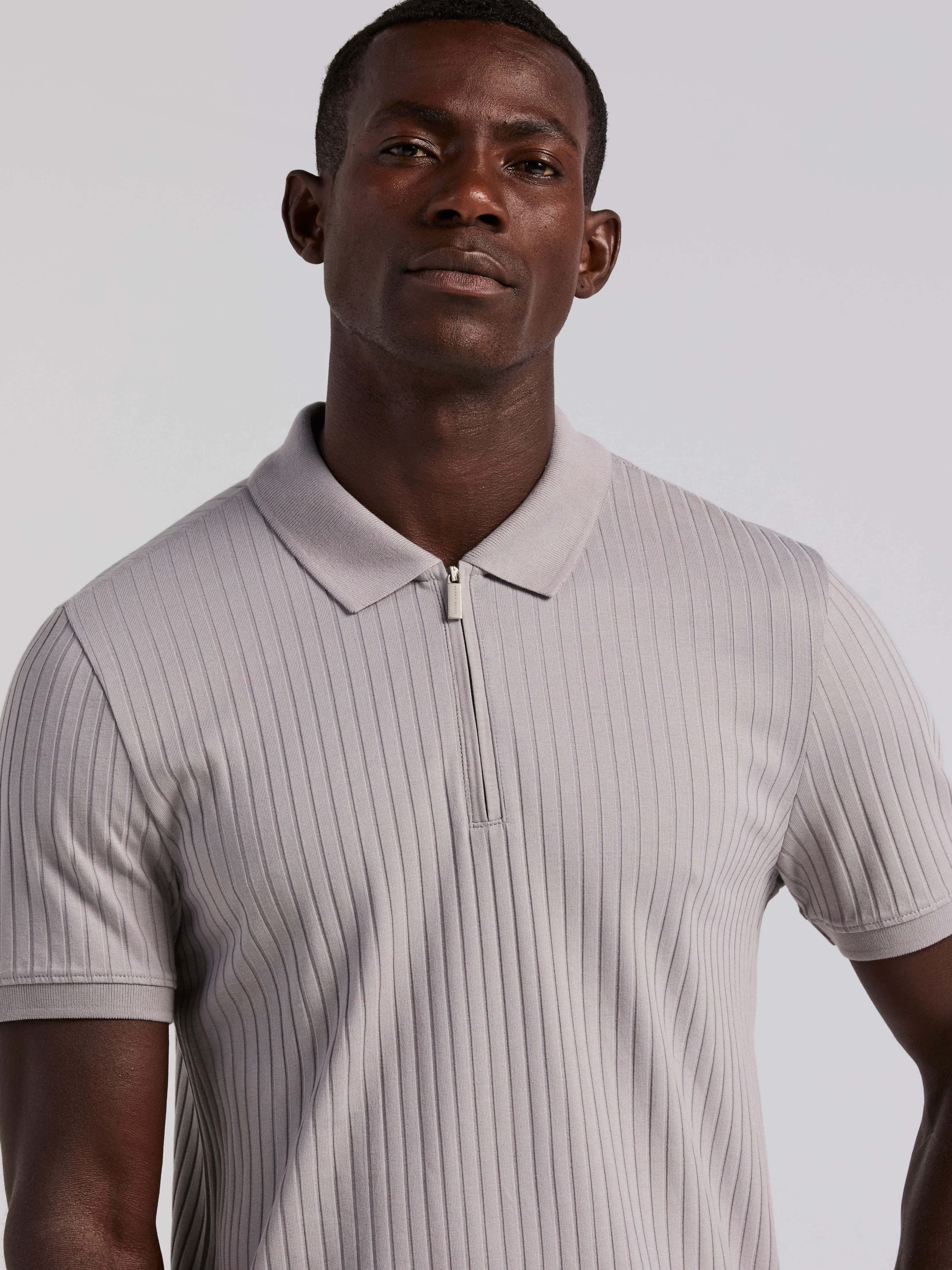 Quarter Zip Ribbed Polo - Image 35