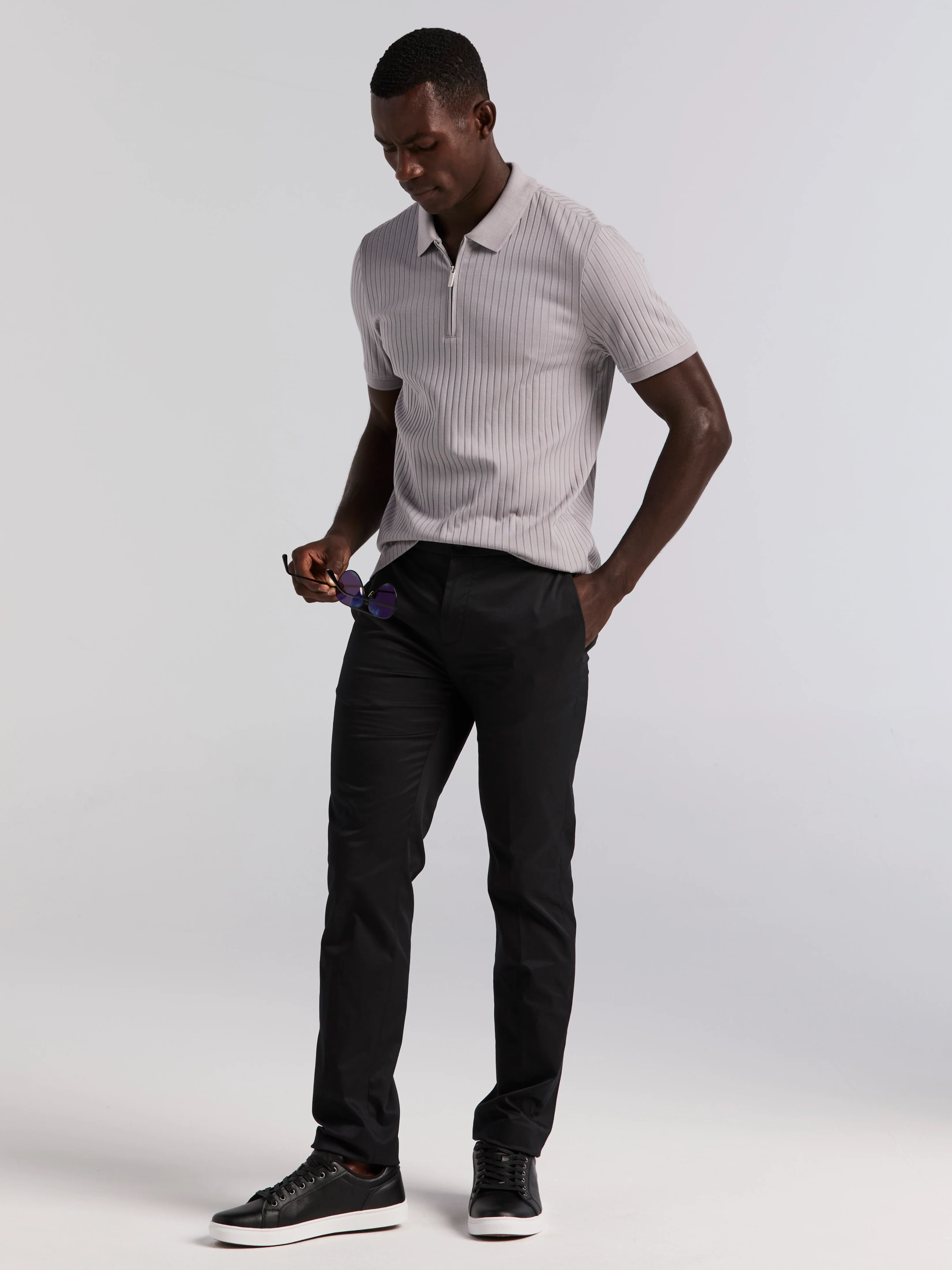 Quarter Zip Ribbed Polo - Image 37
