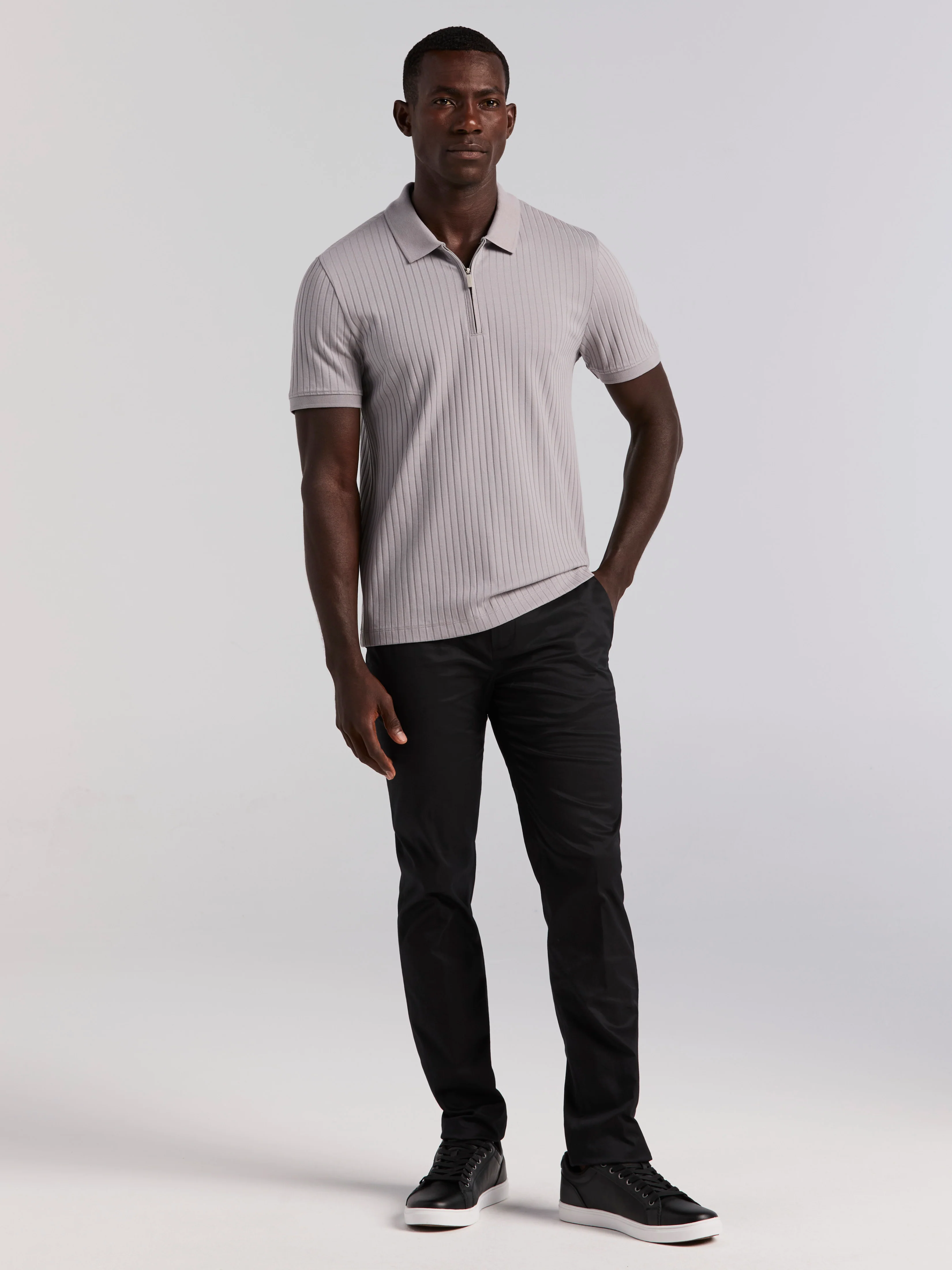 Quarter Zip Ribbed Polo - Image 38