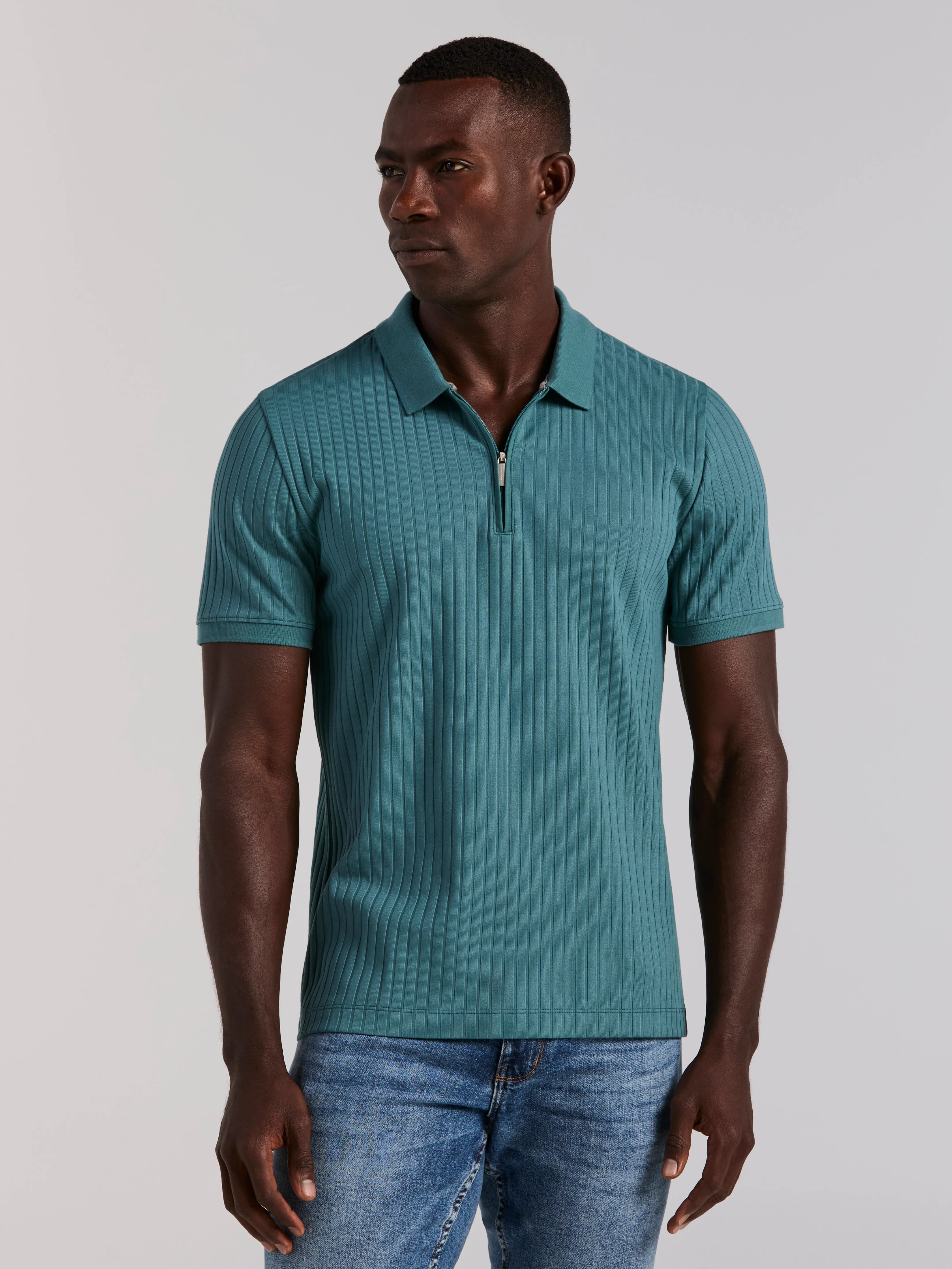 Quarter Zip Ribbed Polo - Image 39