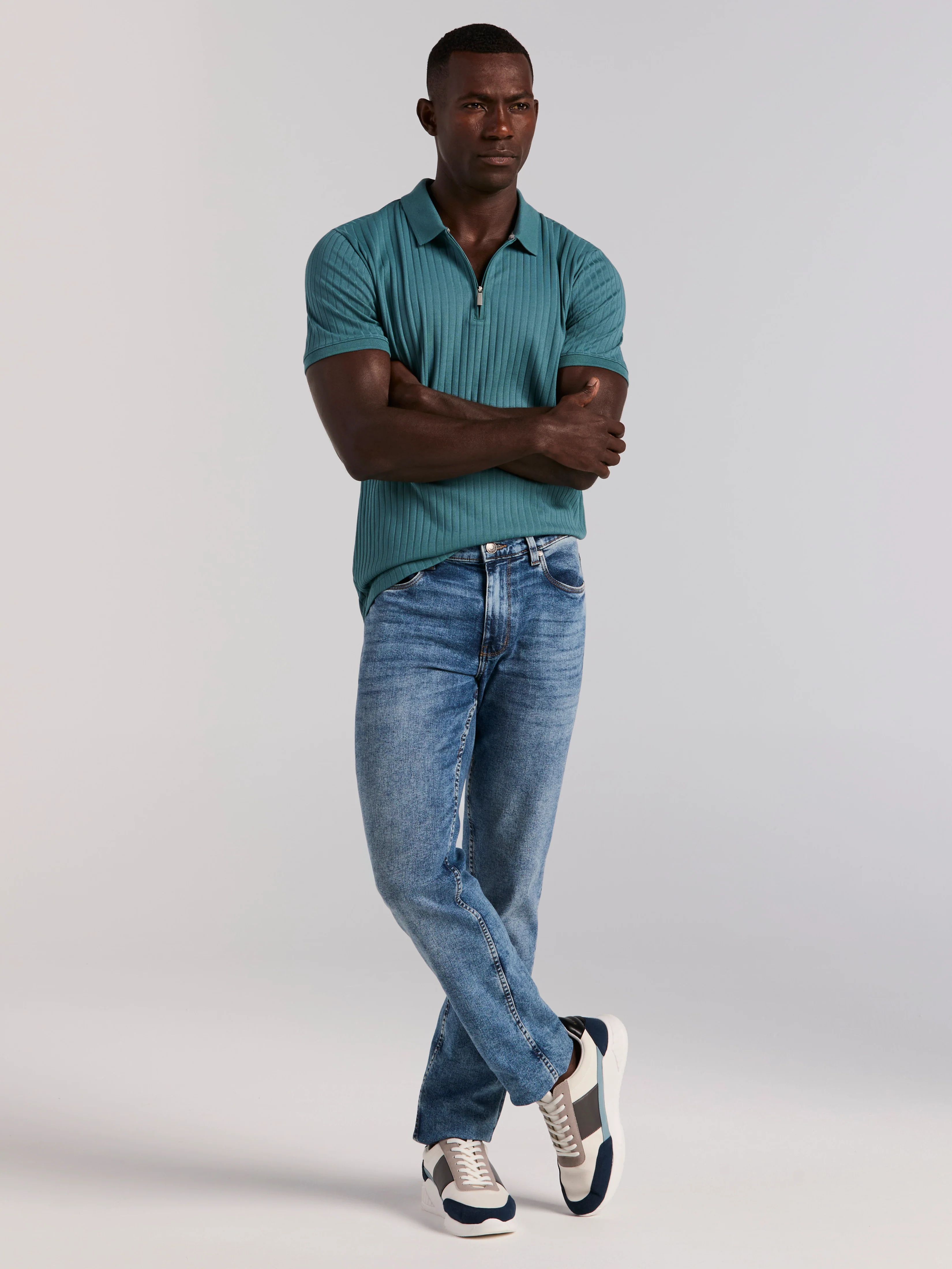 Quarter Zip Ribbed Polo - Image 42