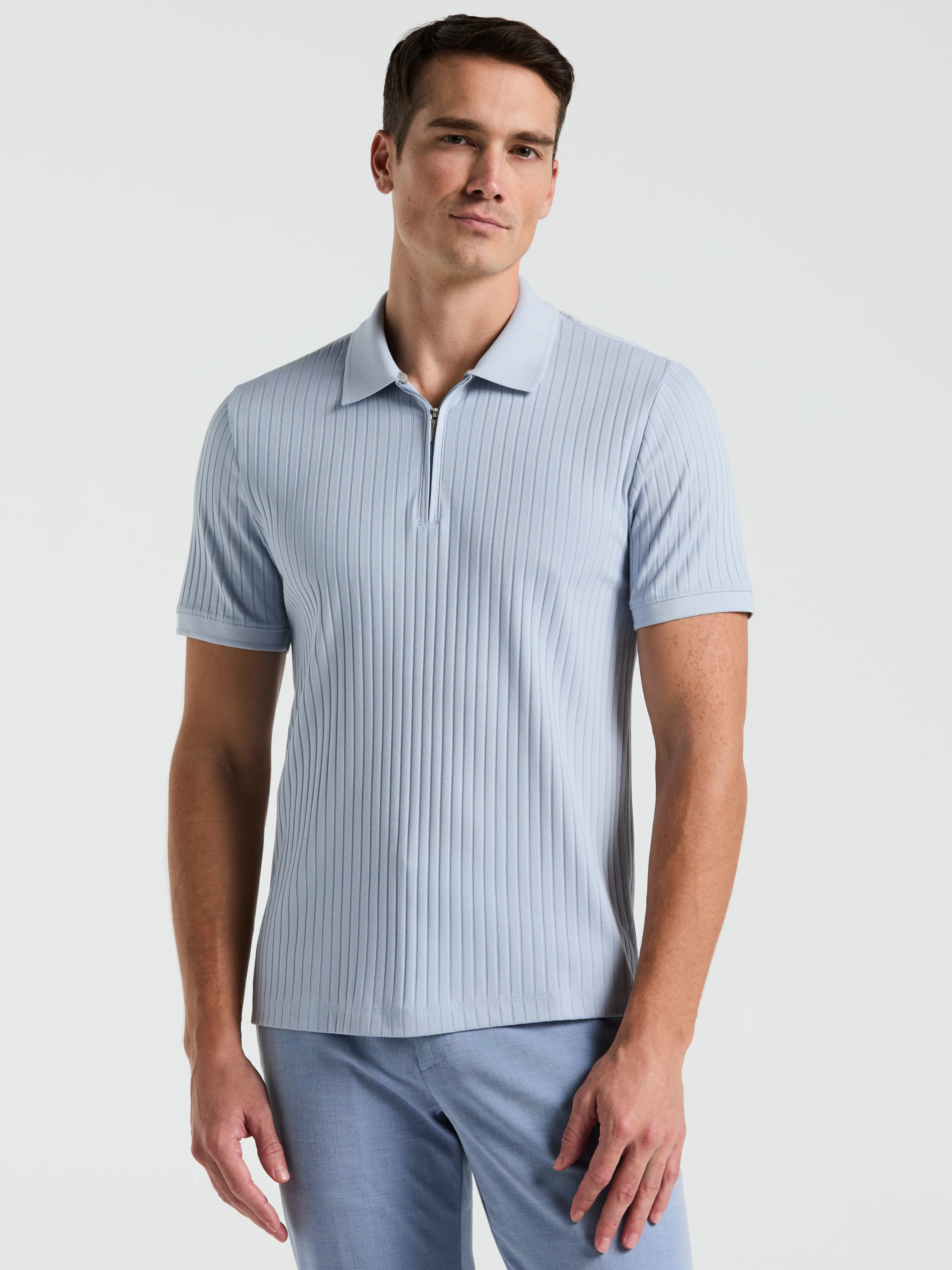 Quarter Zip Ribbed Polo - Image 45