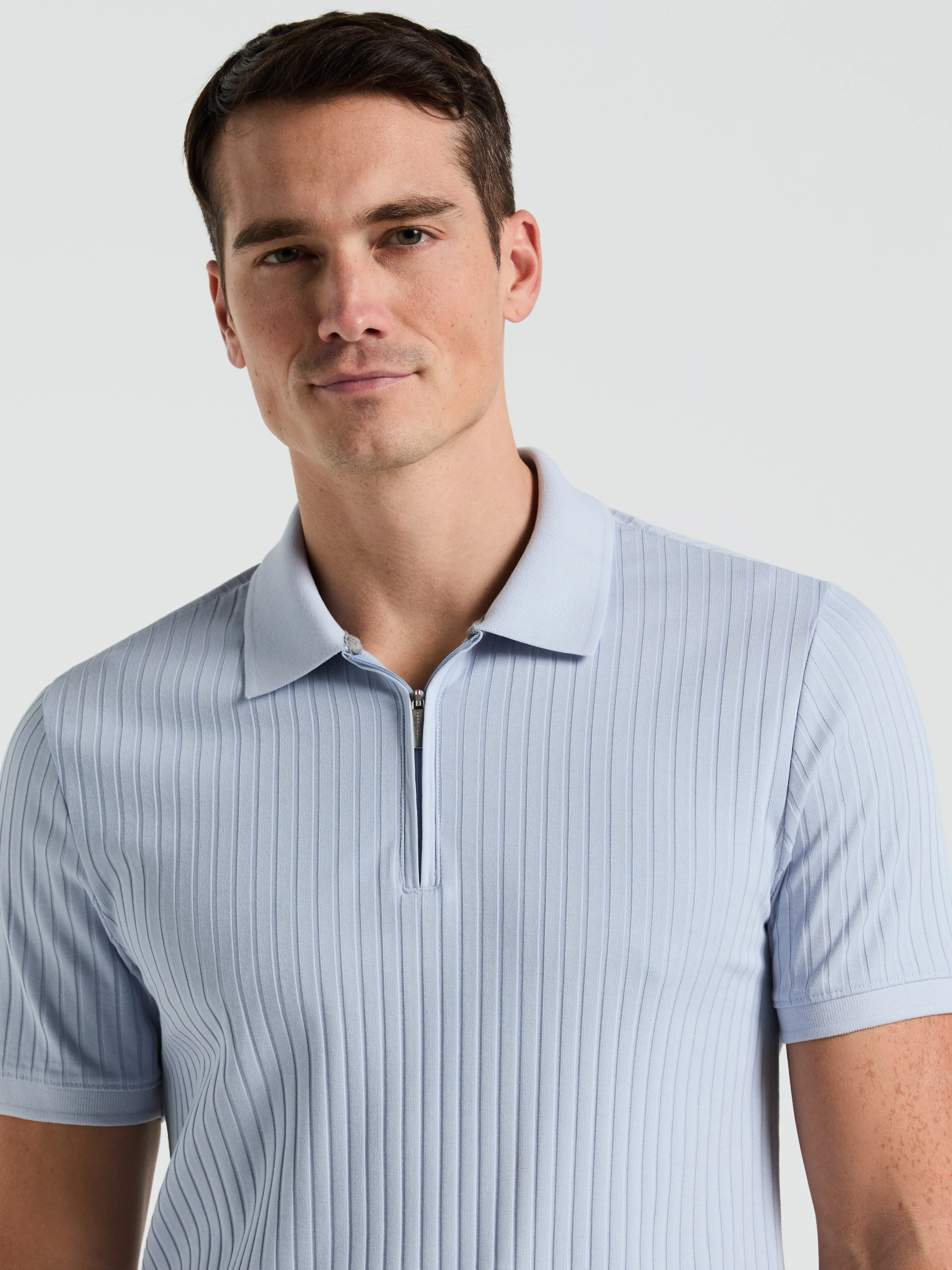 Quarter Zip Ribbed Polo - Image 47