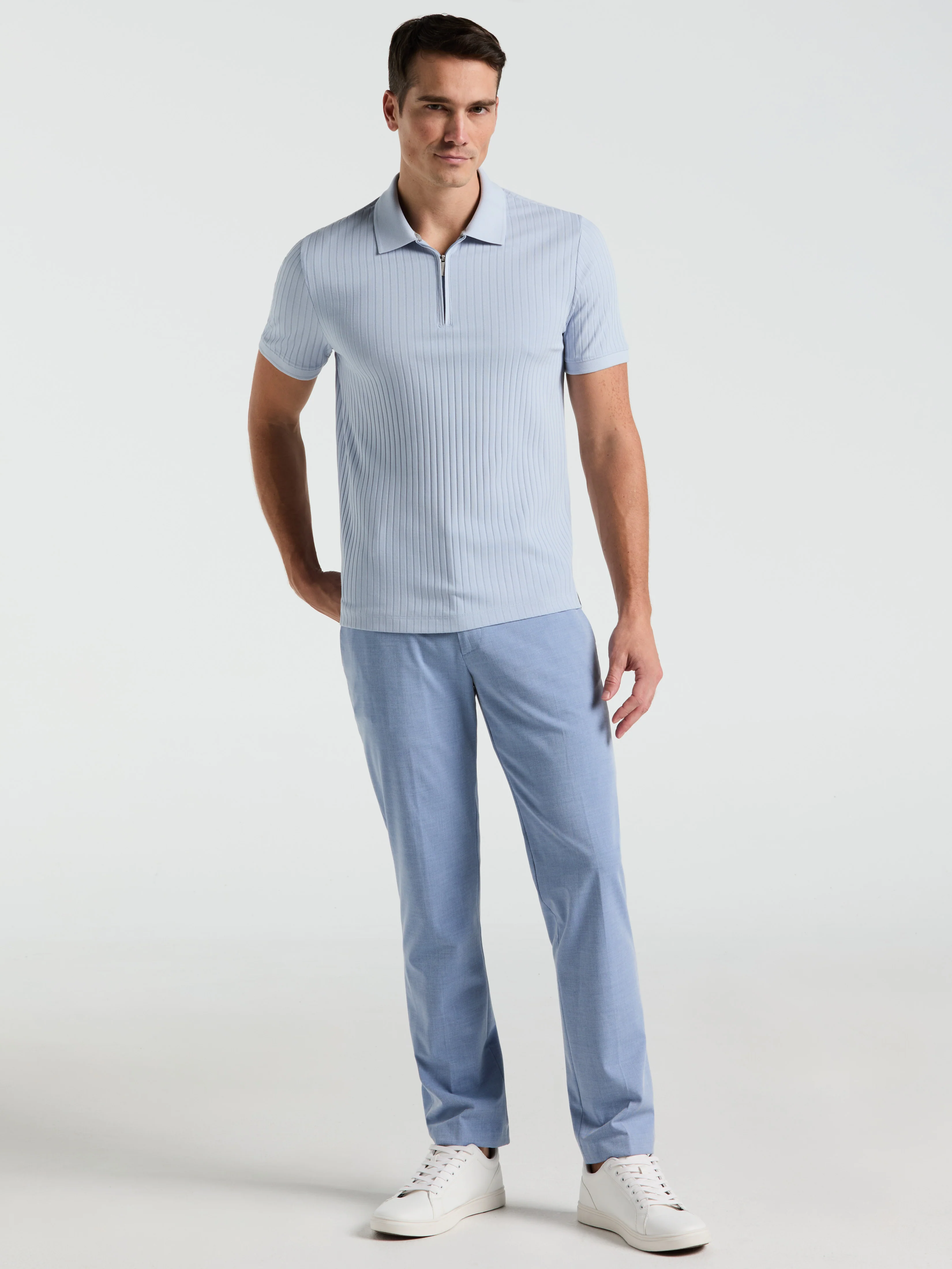 Quarter Zip Ribbed Polo - Image 48