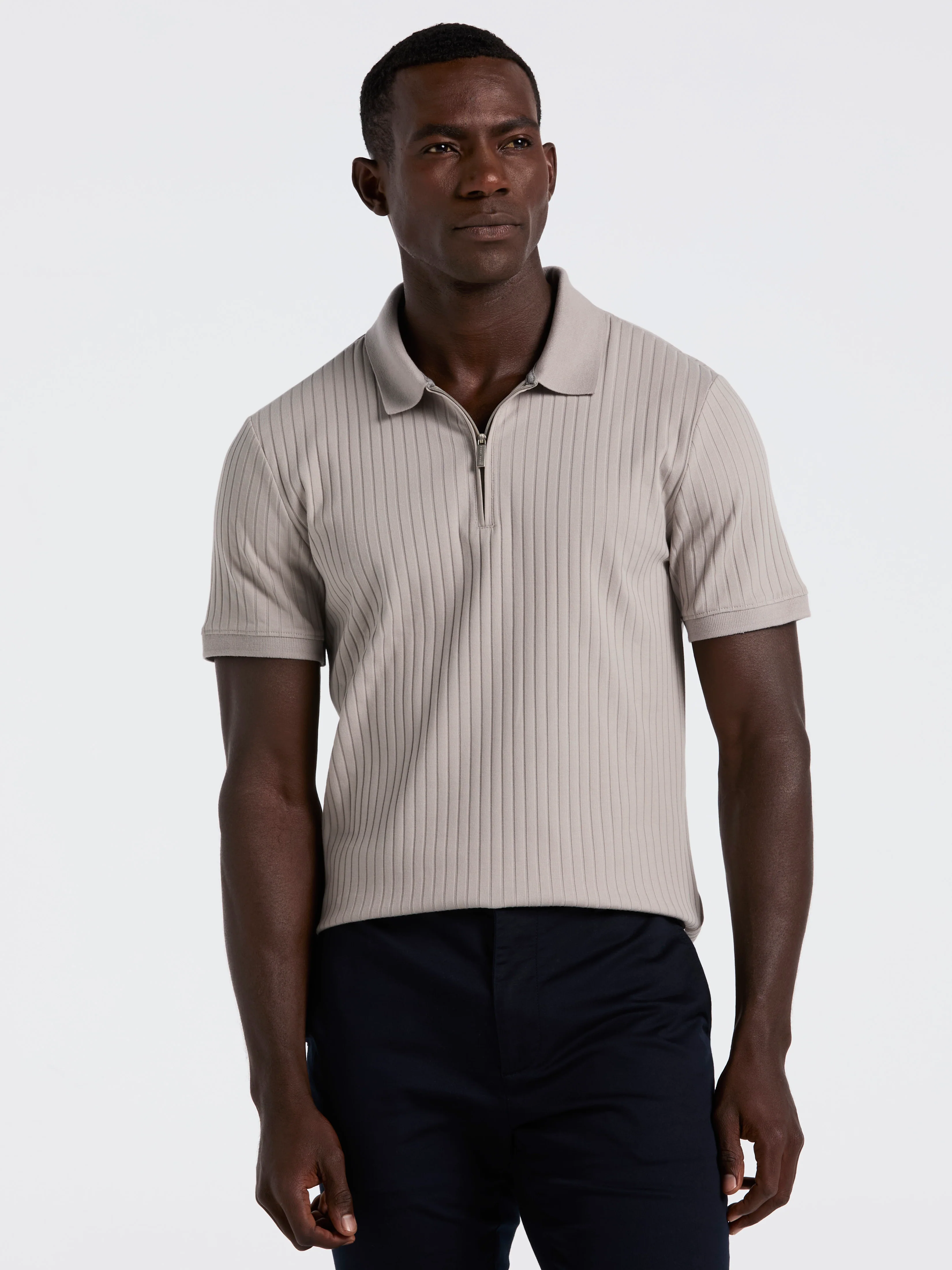 Quarter Zip Ribbed Polo - Image 63
