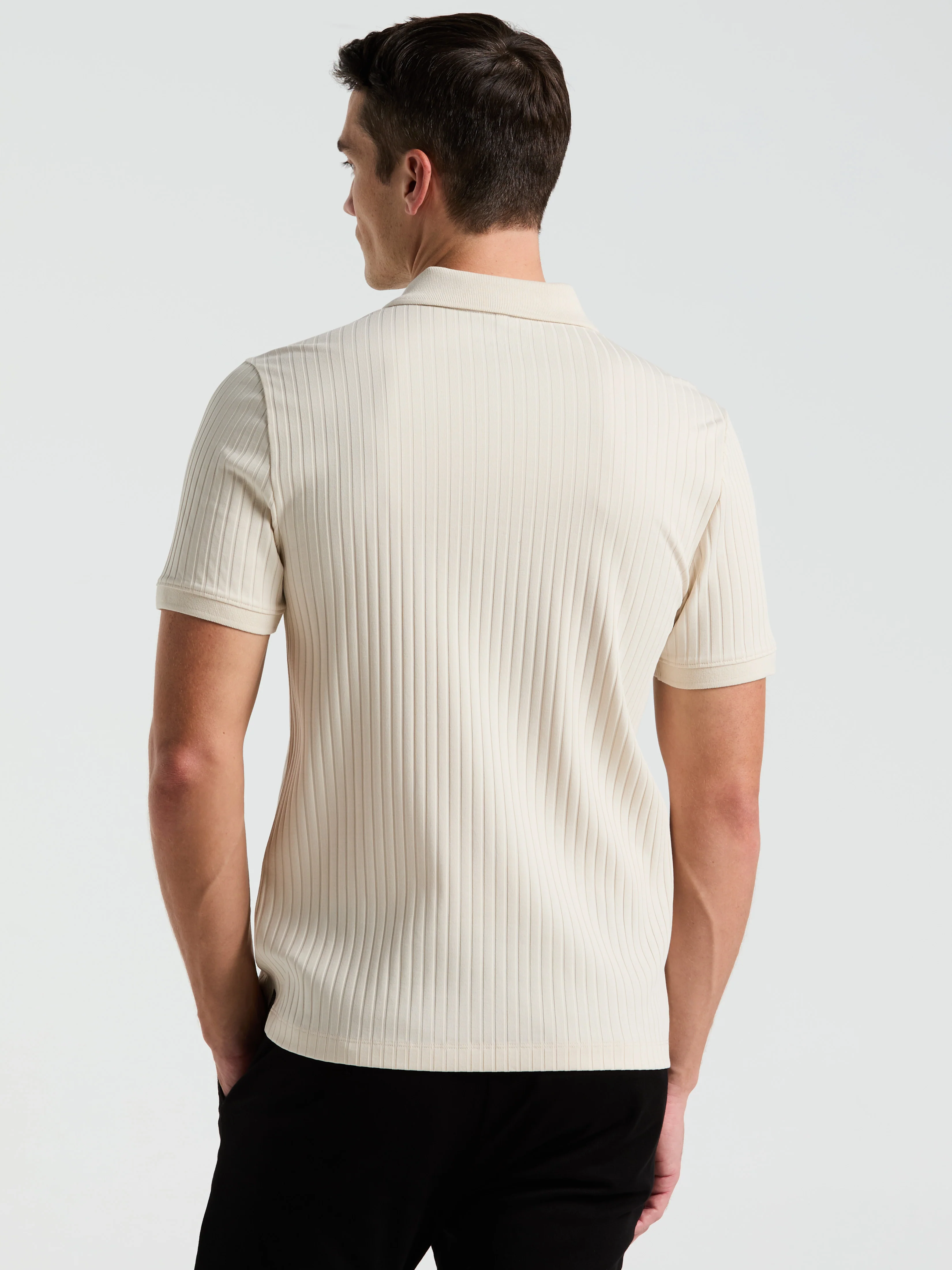 Quarter Zip Ribbed Polo - Image 7