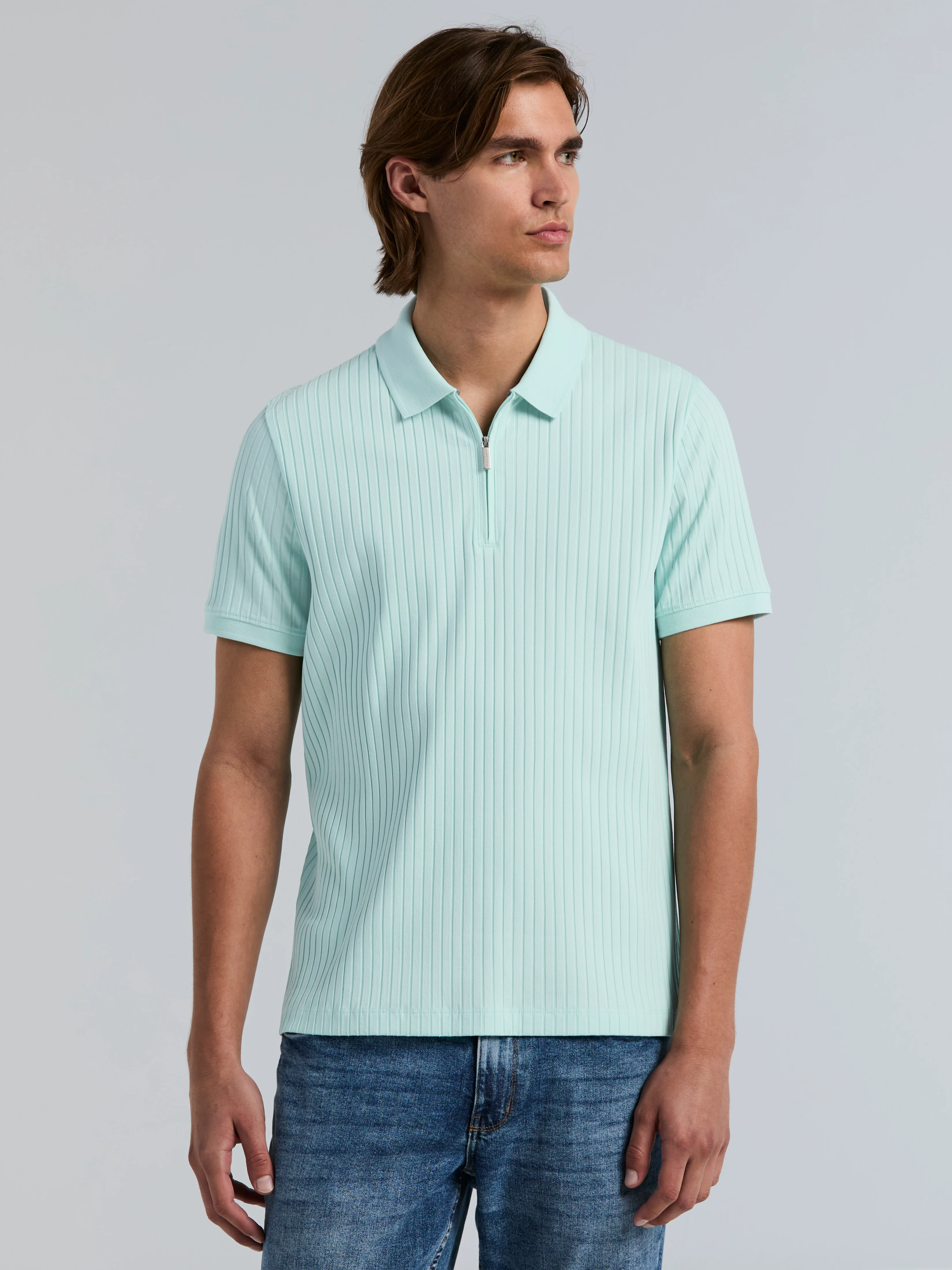 Quarter Zip Ribbed Polo - Image 9