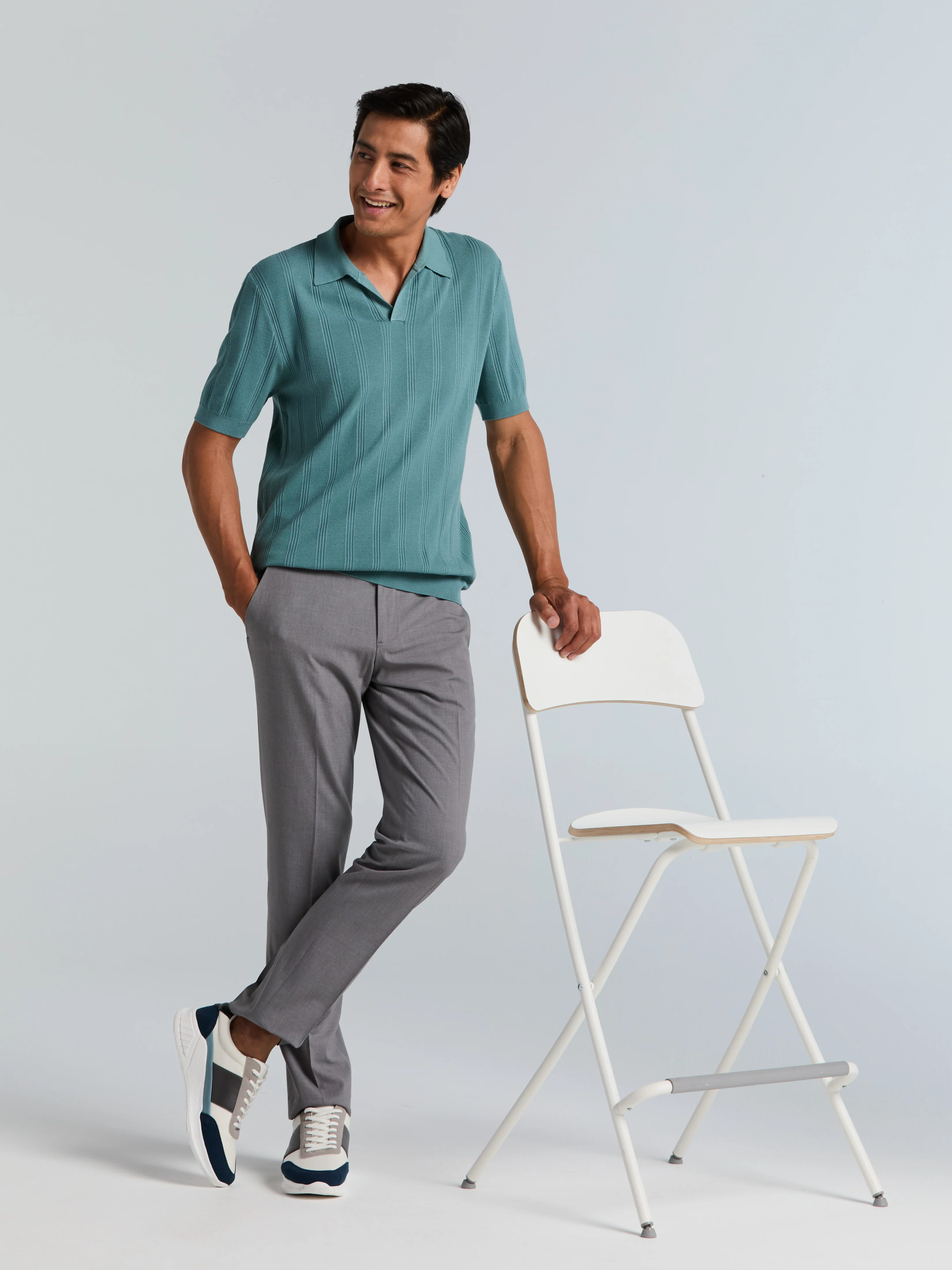 Mesh Stripe Sweater Polo - Image 10