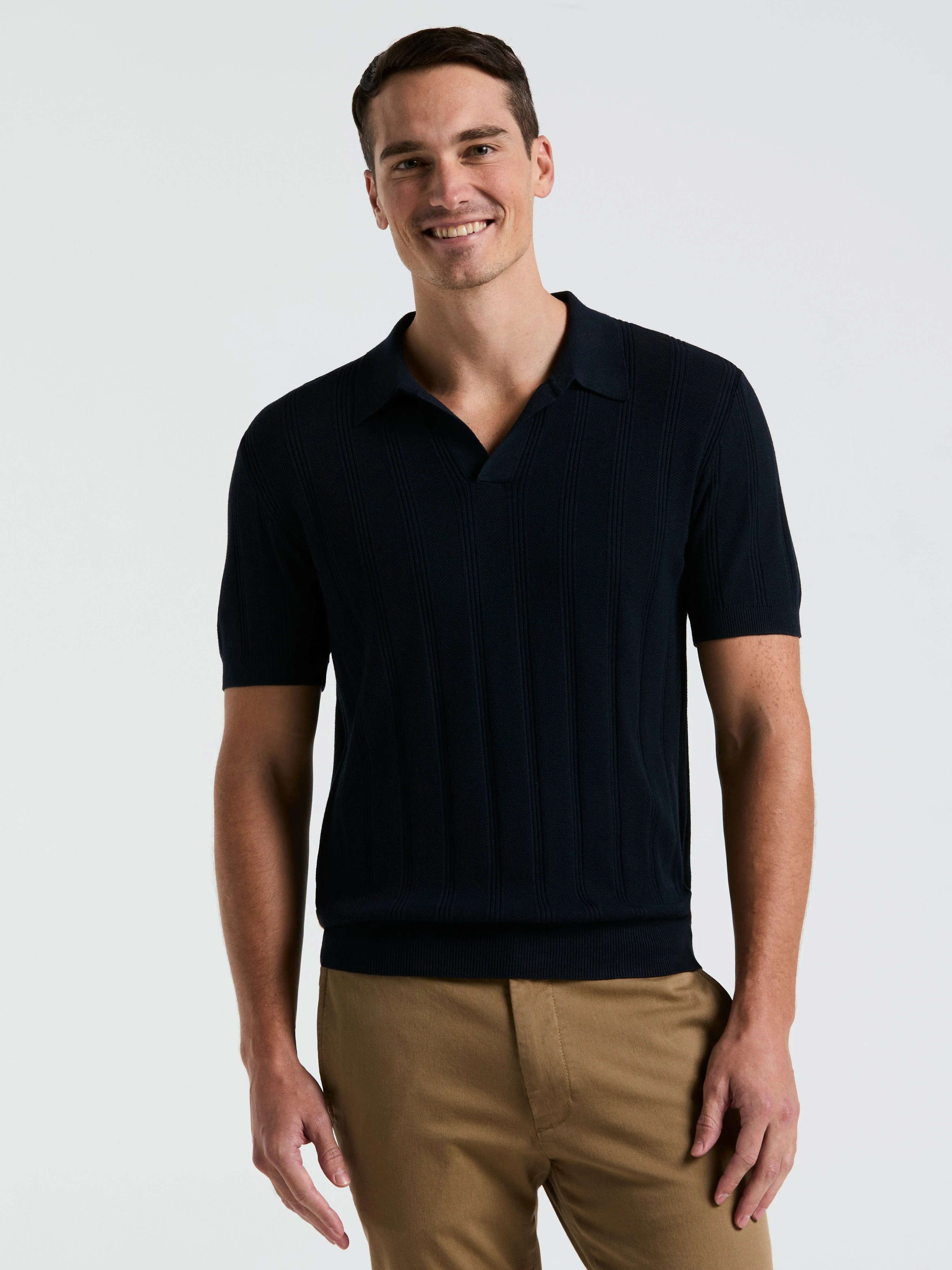 Mesh Stripe Sweater Polo - Image 15