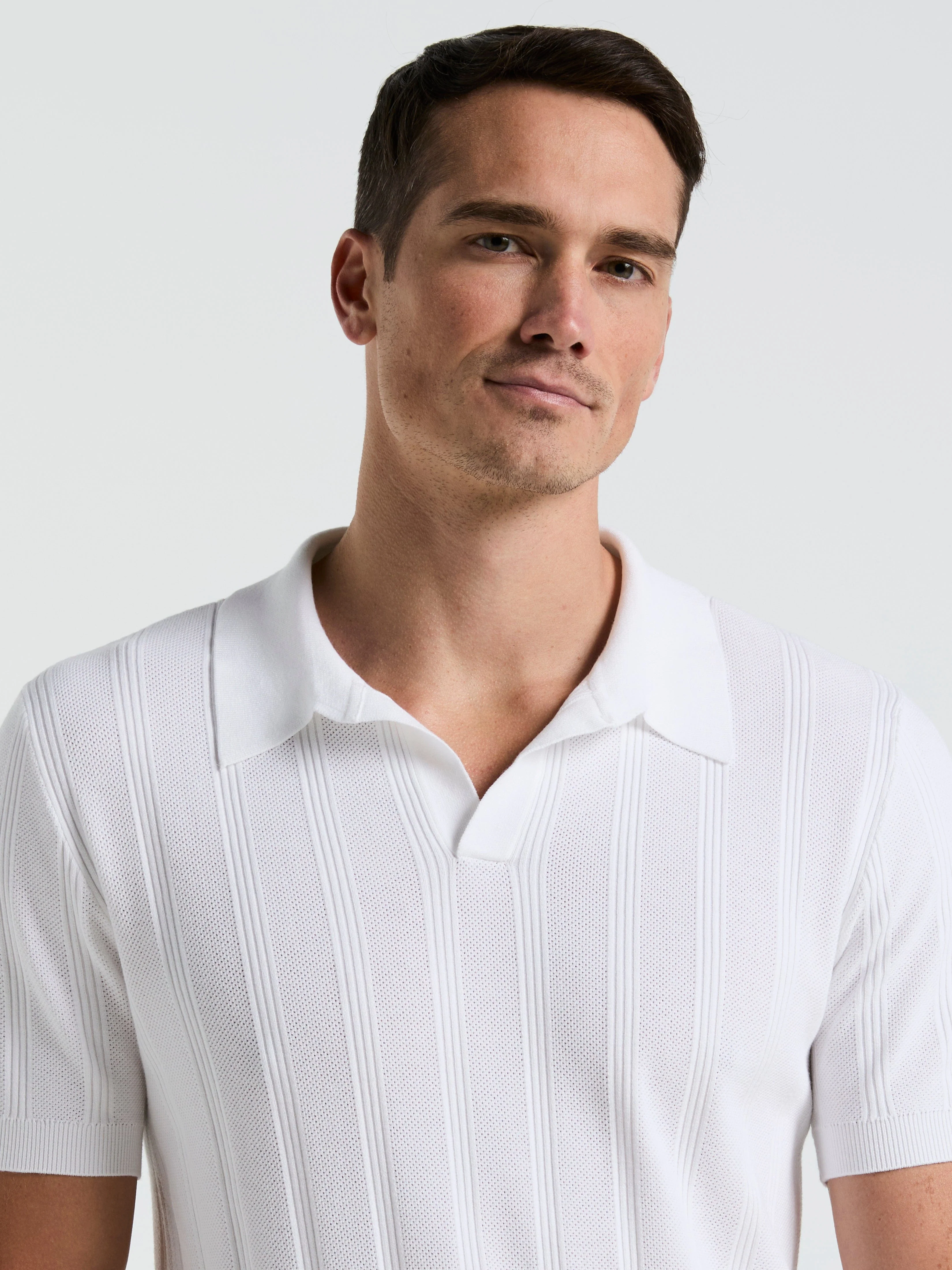 Mesh Stripe Sweater Polo - Image 20