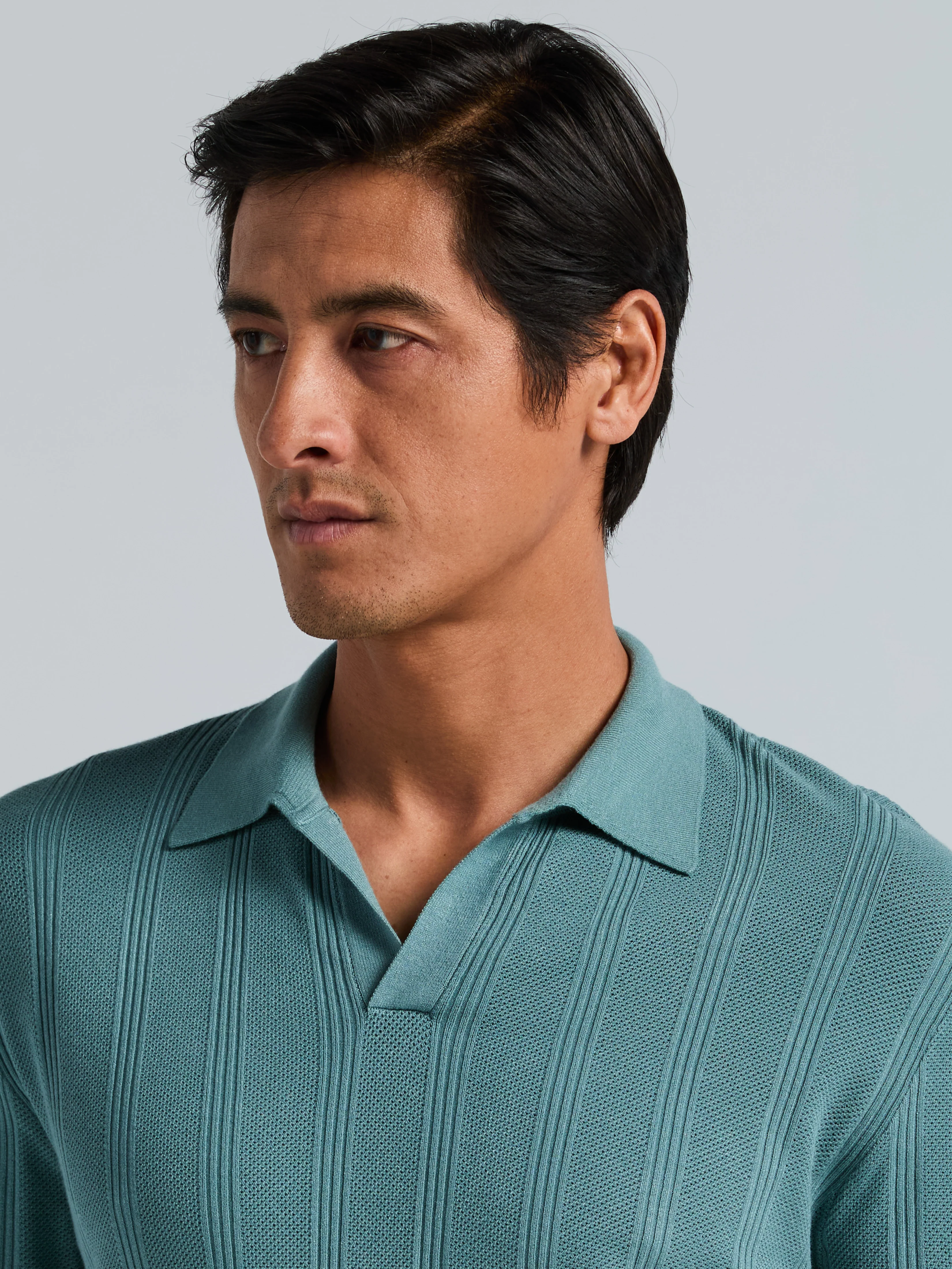Mesh Stripe Sweater Polo - Image 7