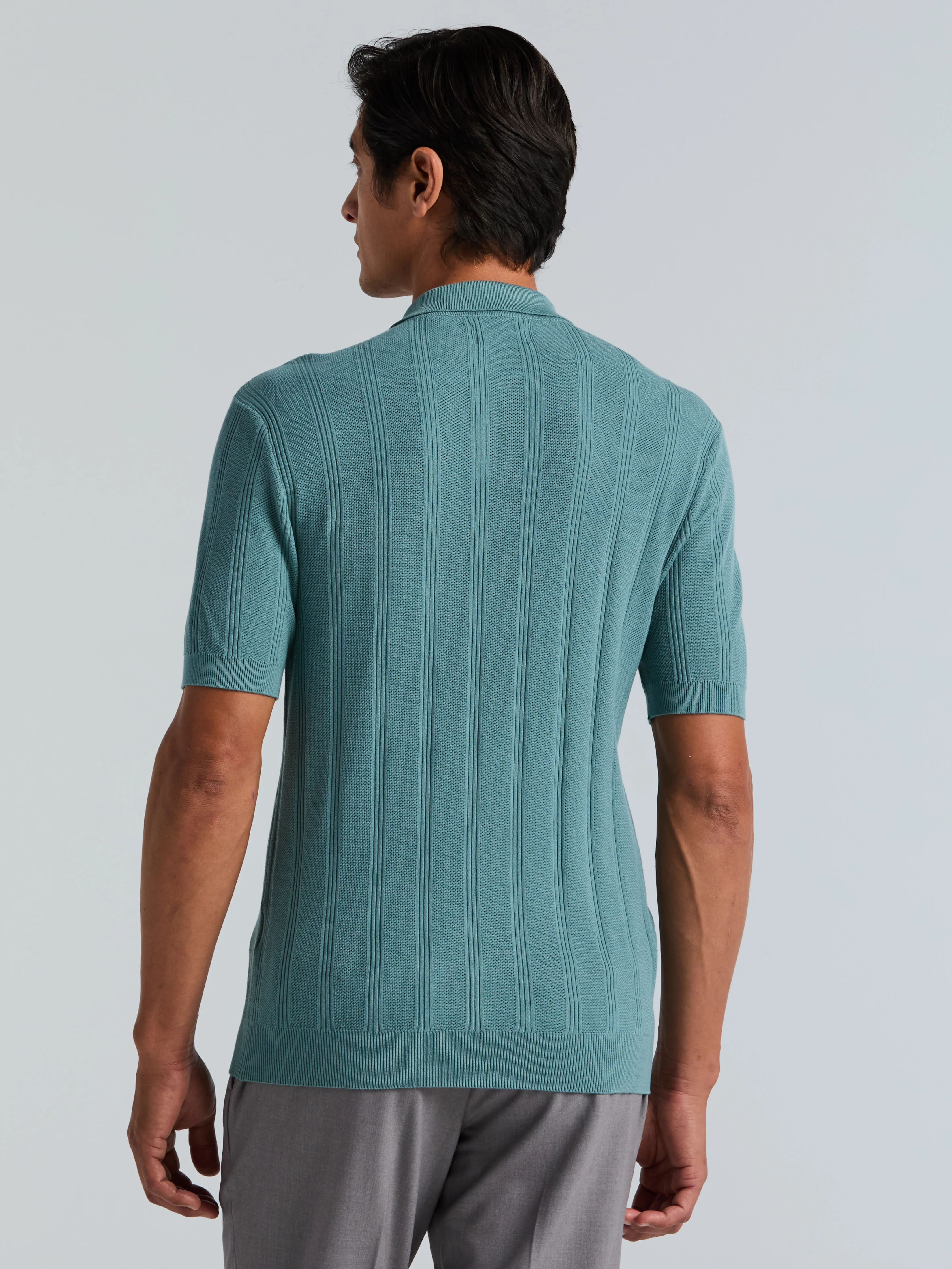 Mesh Stripe Sweater Polo - Image 8
