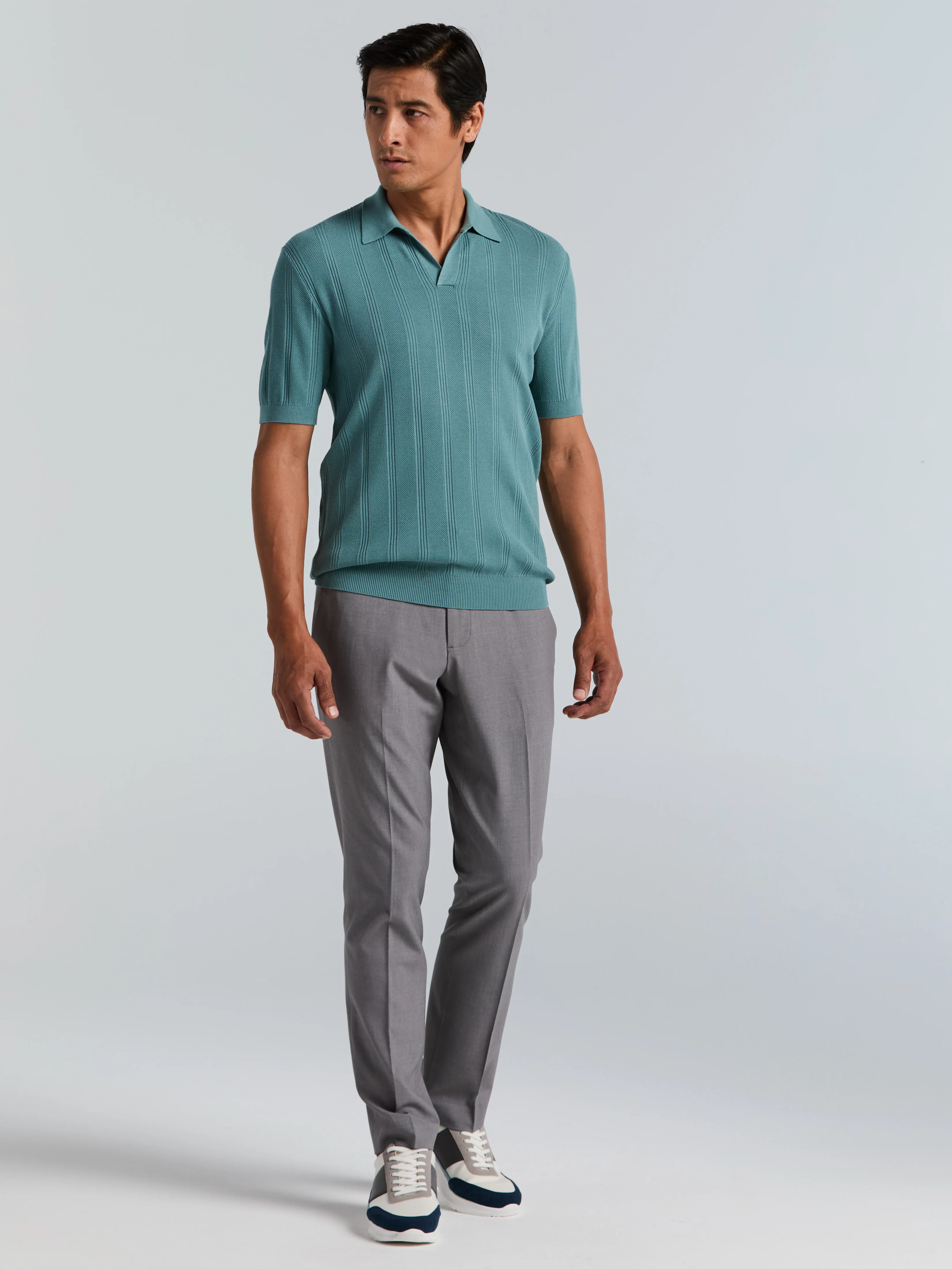 Mesh Stripe Sweater Polo - Image 9