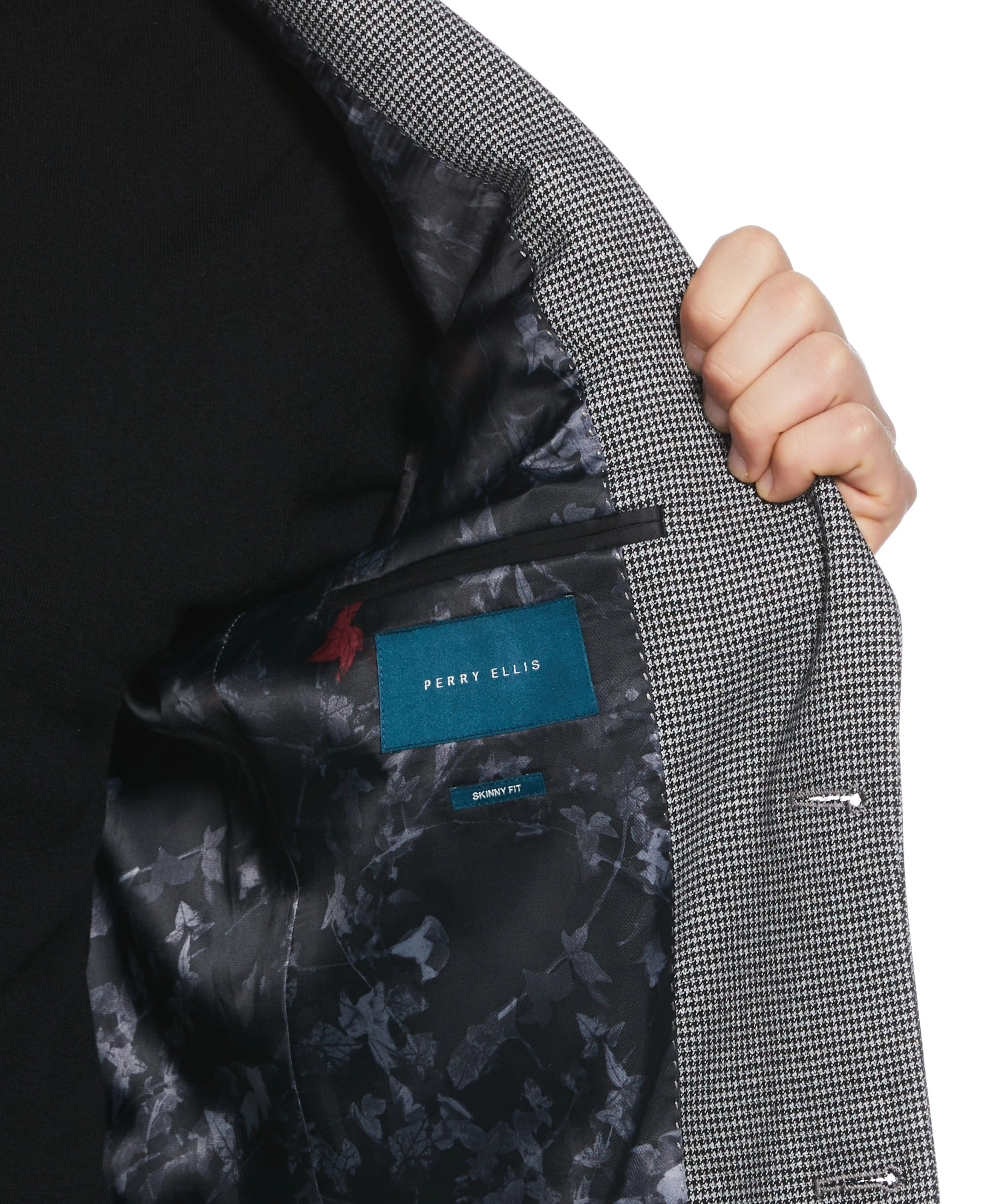 Skinny Fit Gingham Peak Lapel Sport Coat - Image 3