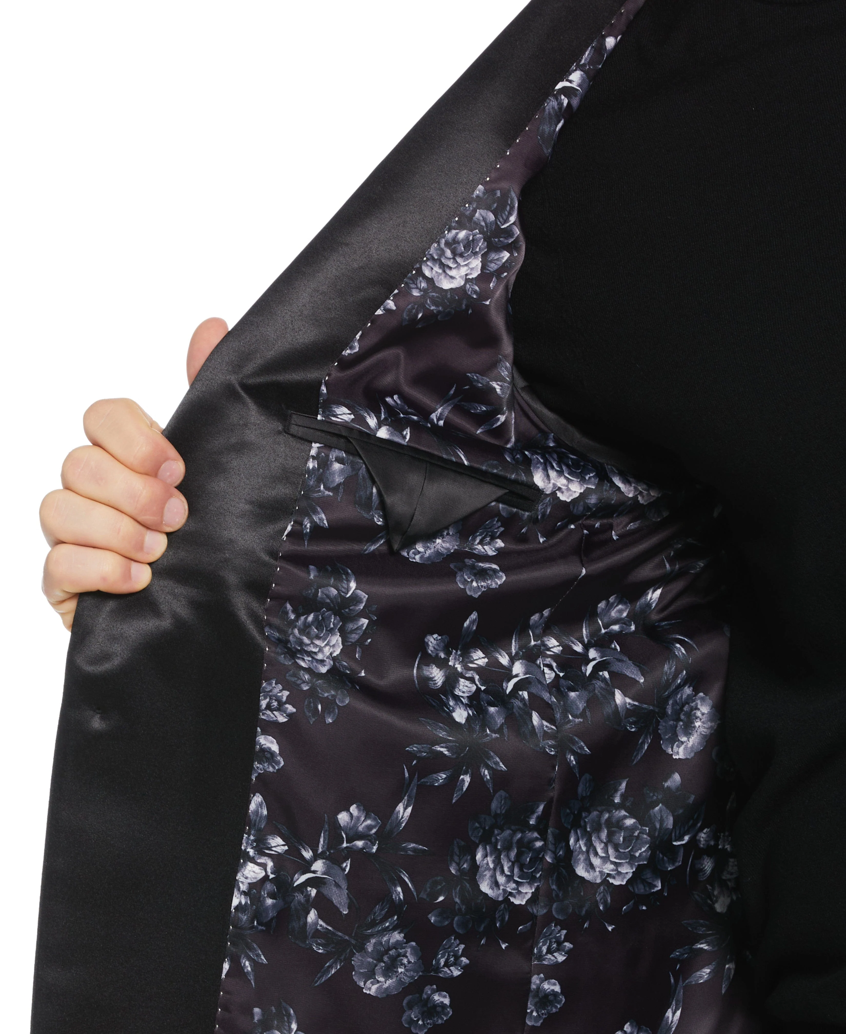 Slim Fit Peak Lapel Satin Sport Coat - Image 4