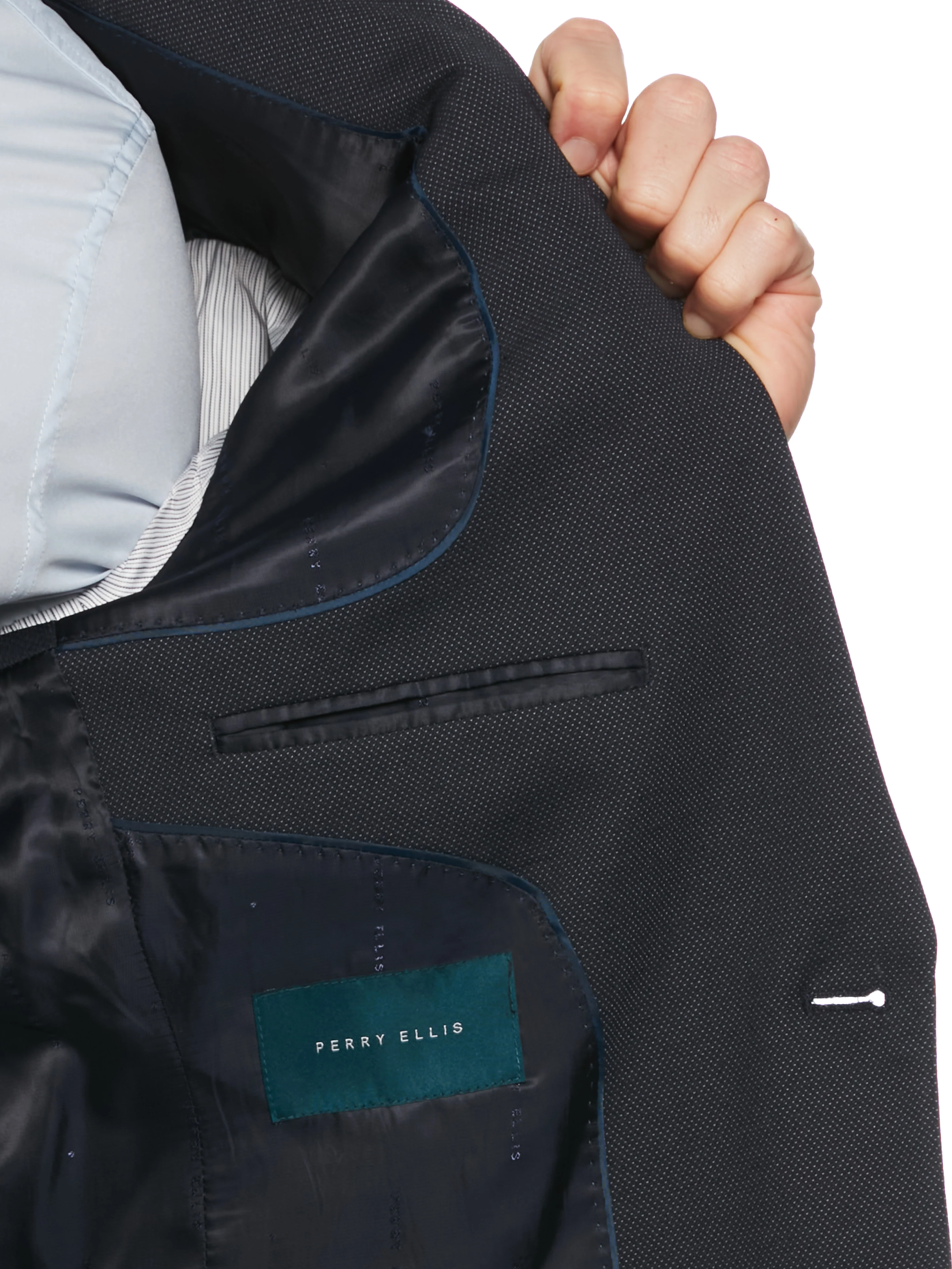 Slim Fit Pindot Stretch Knit Suit Jacket - Image 10