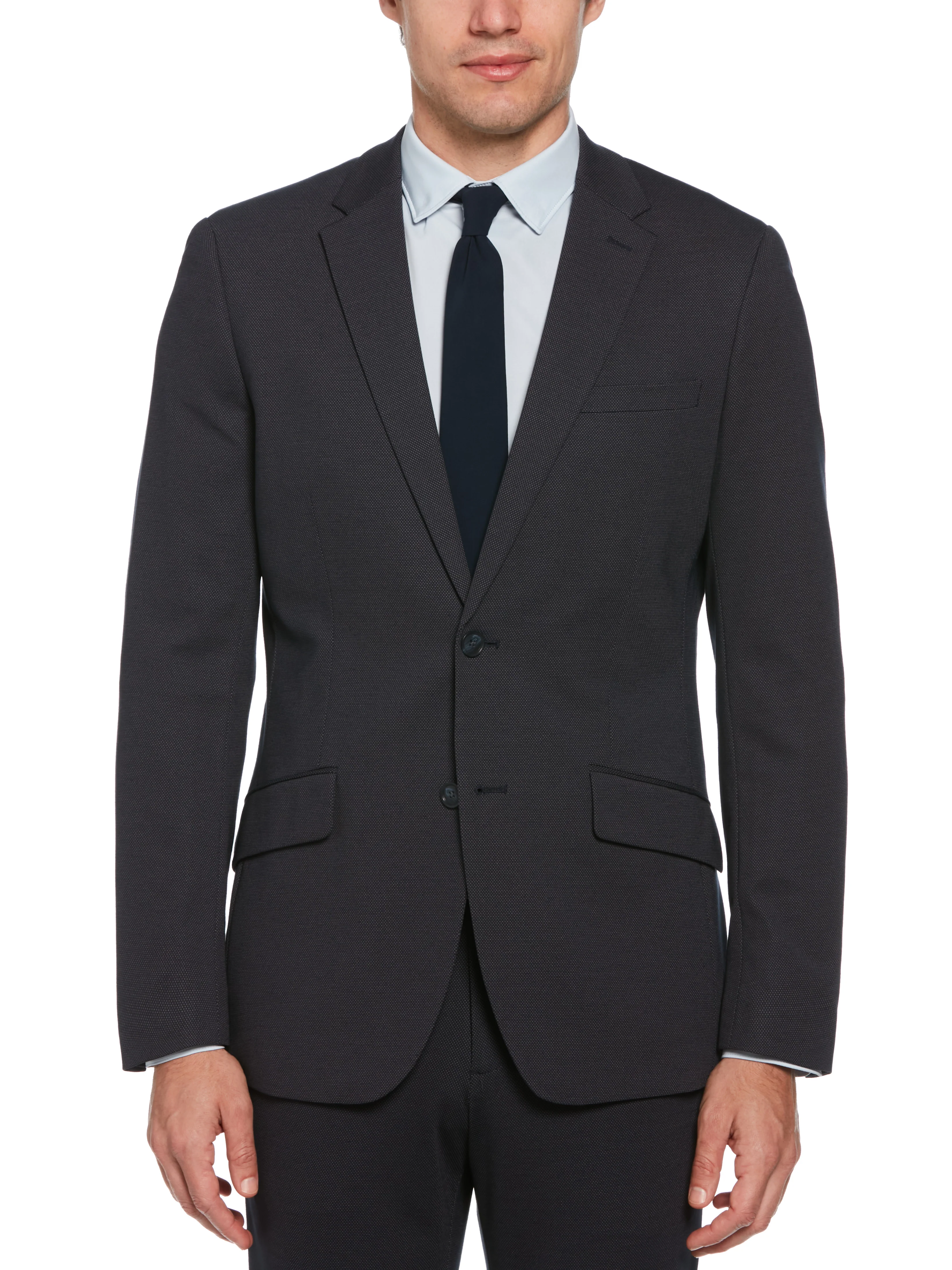 Slim Fit Pindot Stretch Knit Suit Jacket - Image 7