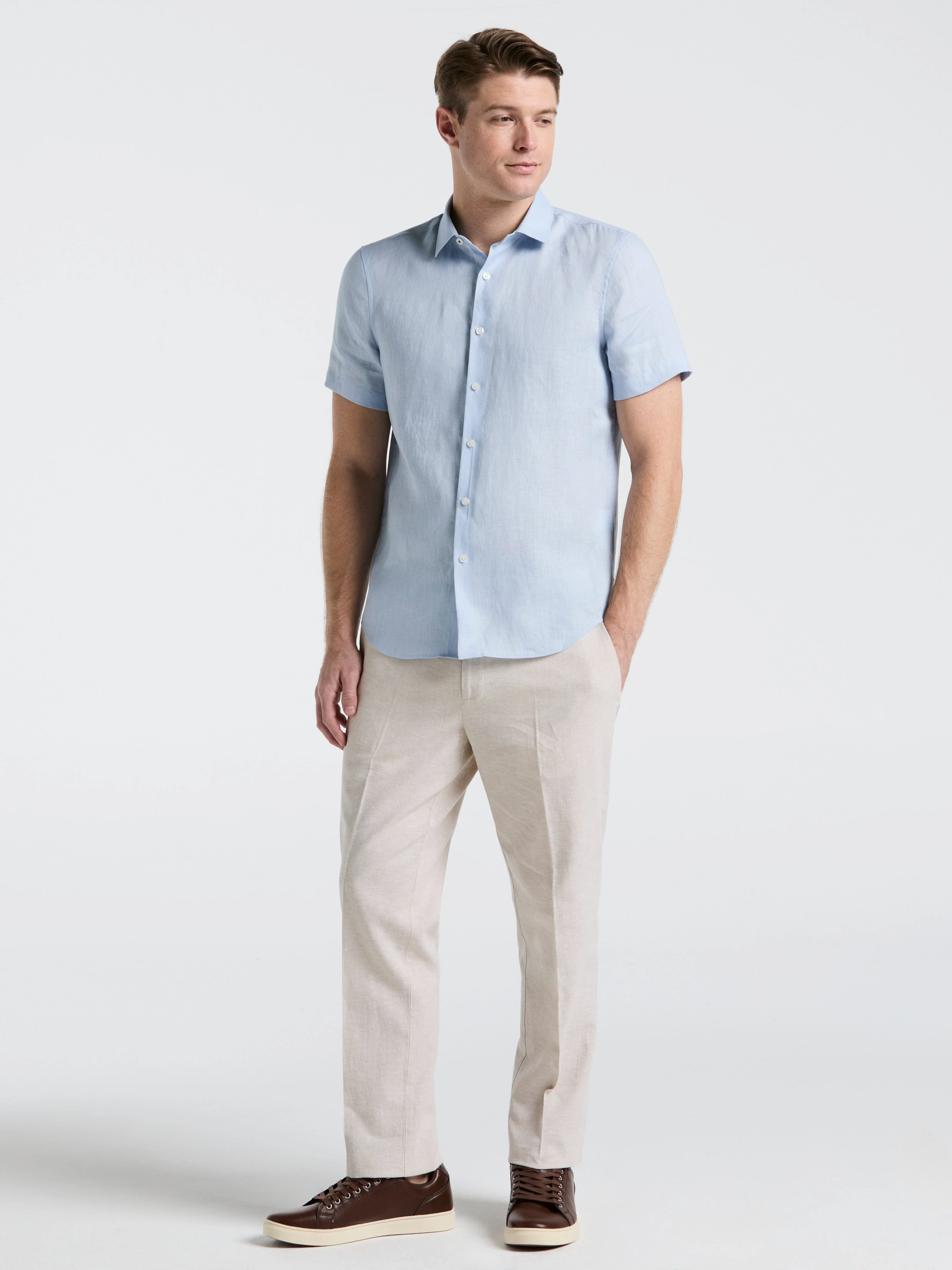 Solid Linen Shirt - Image 34