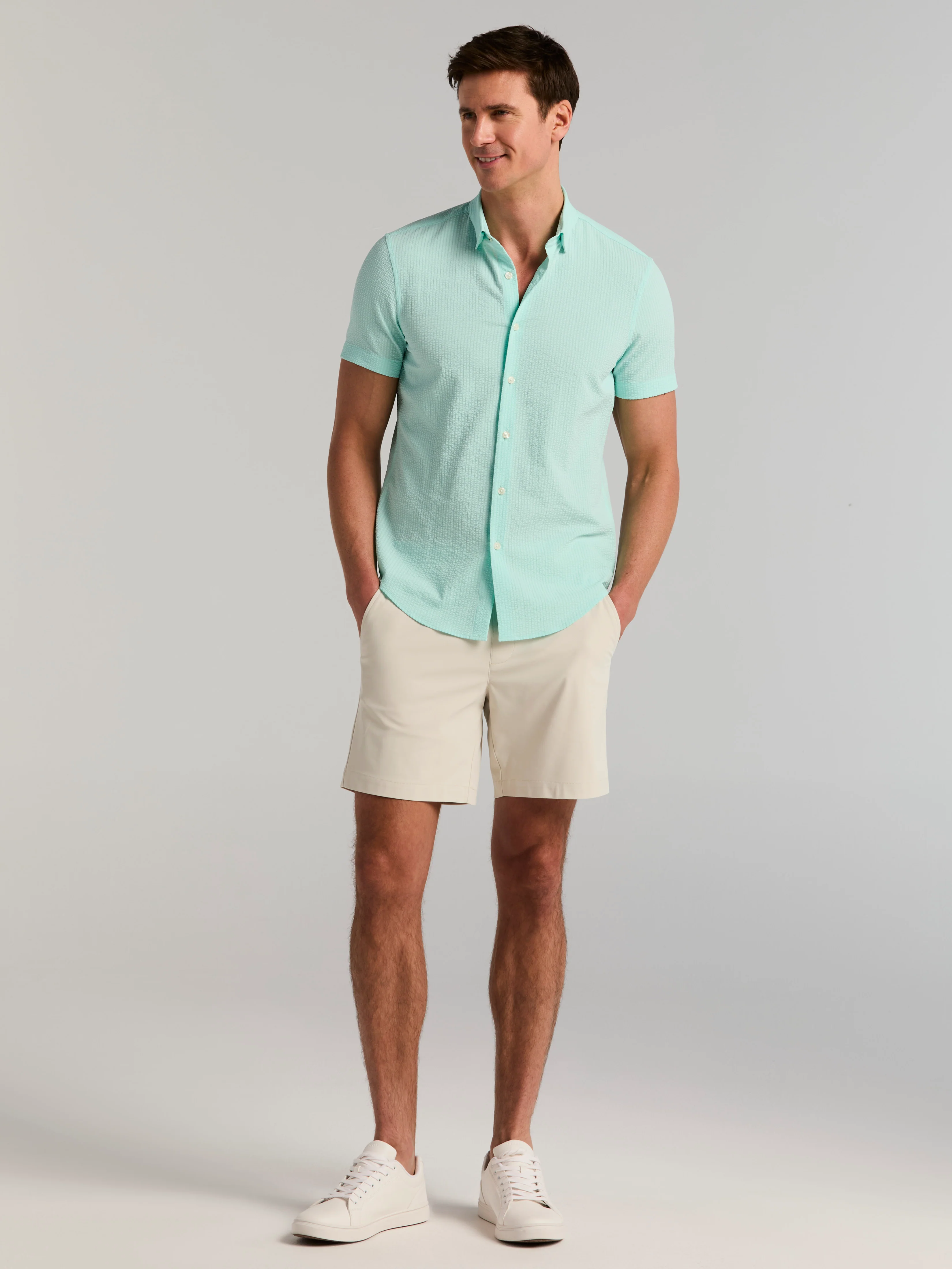 Stretch Seersucker Slim Fit Shirt - Image 10