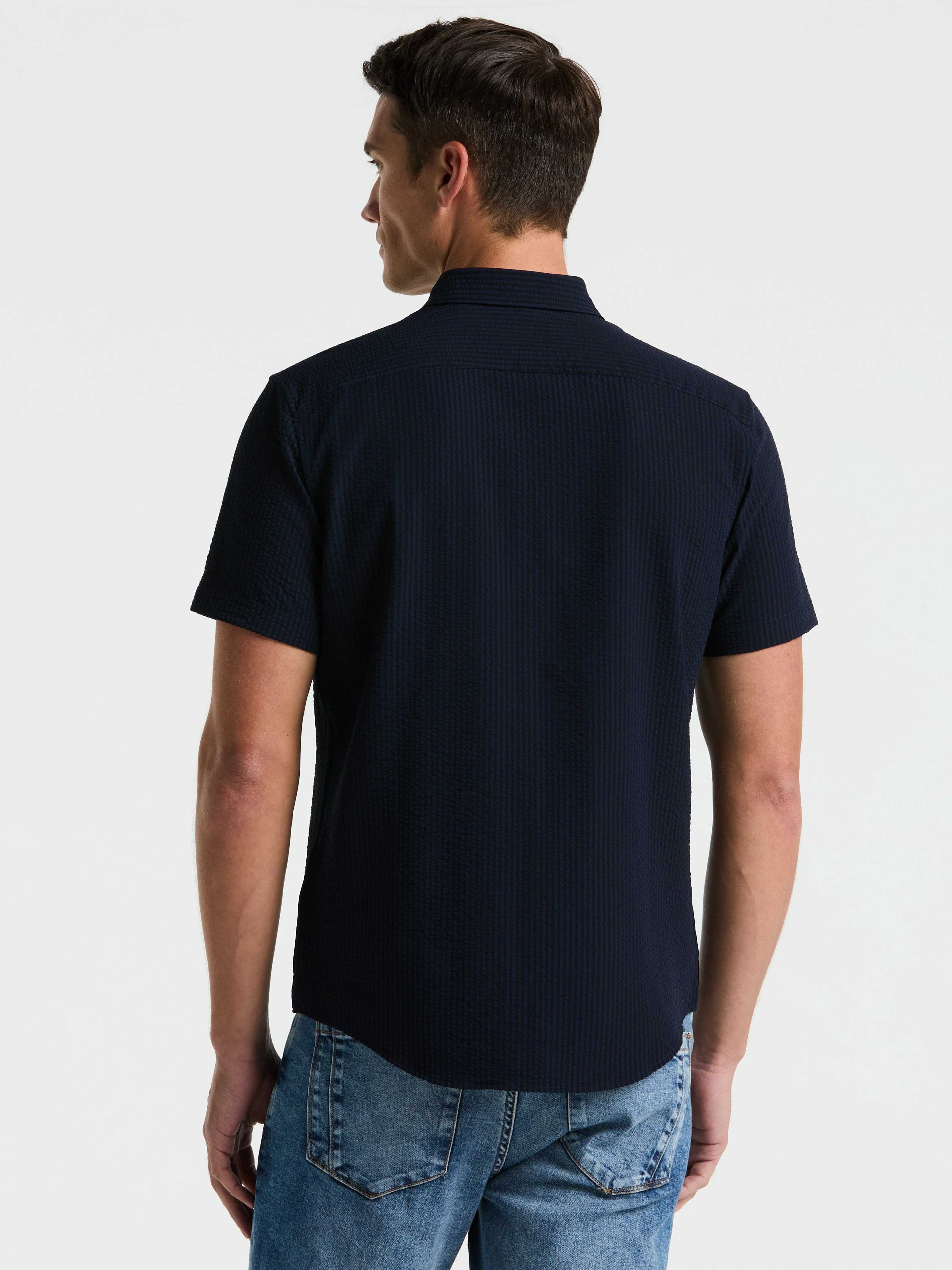 Stretch Seersucker Slim Fit Shirt - Image 16