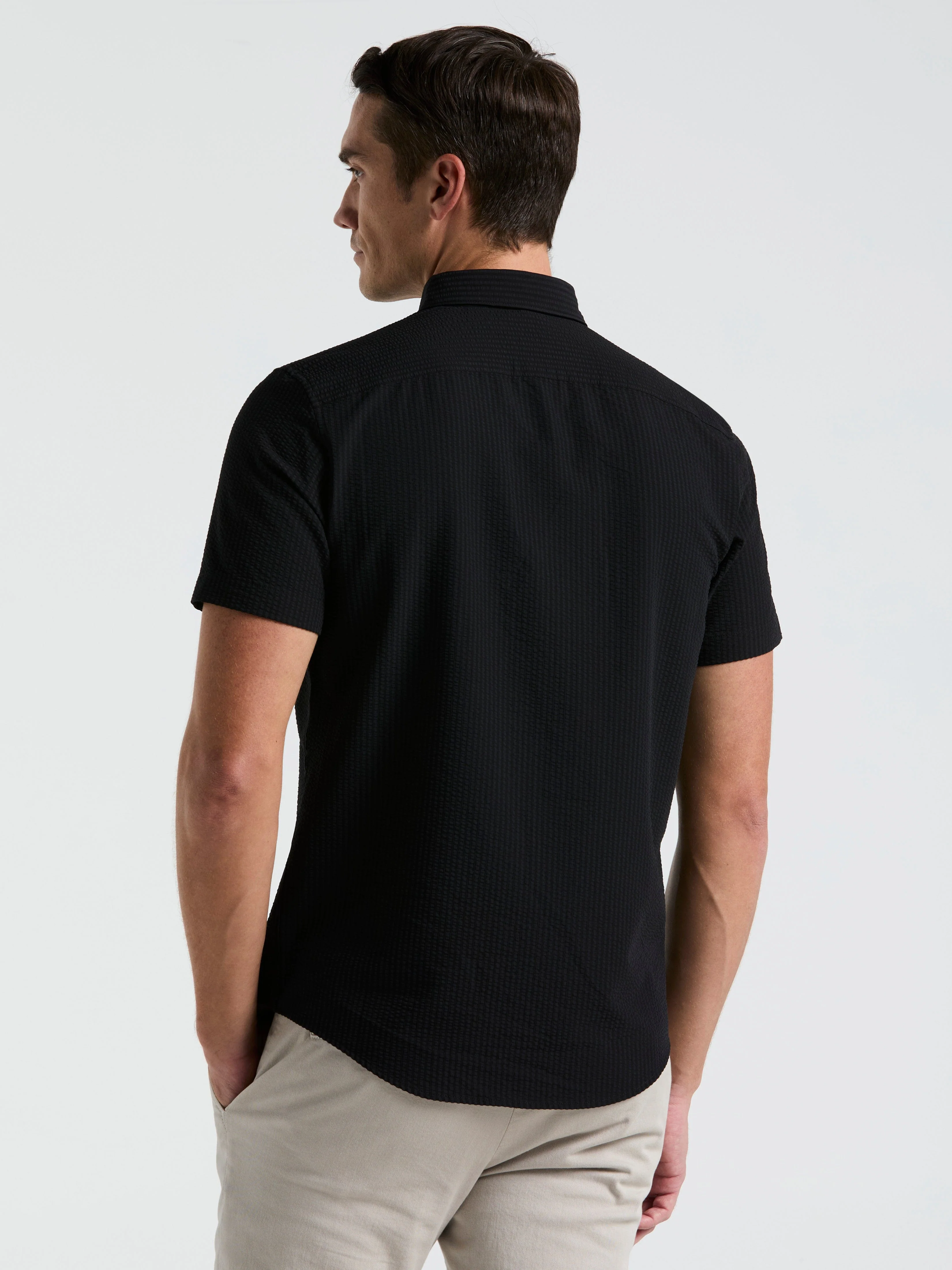 Stretch Seersucker Slim Fit Shirt - Image 20