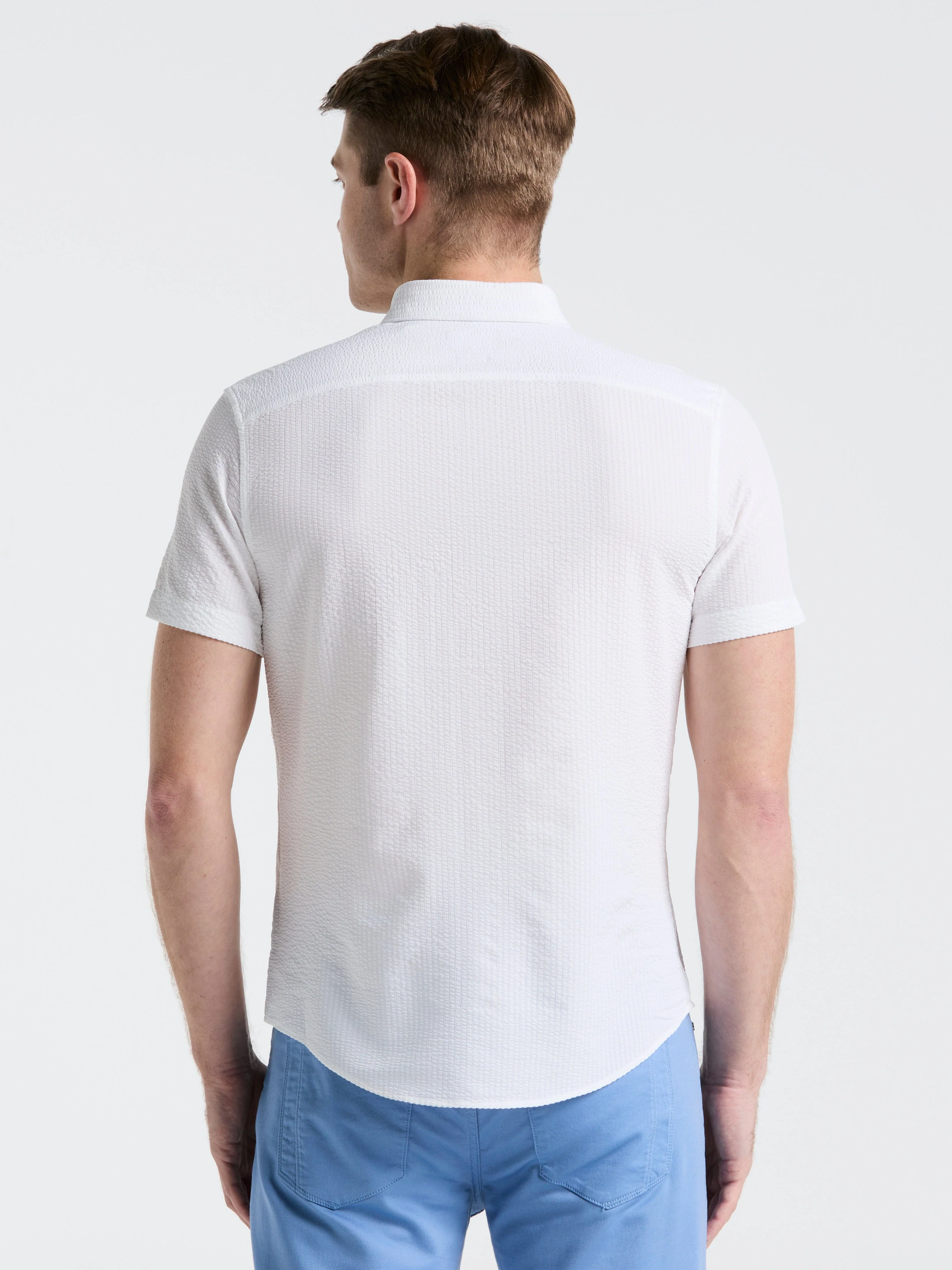 Stretch Seersucker Slim Fit Shirt - Image 22