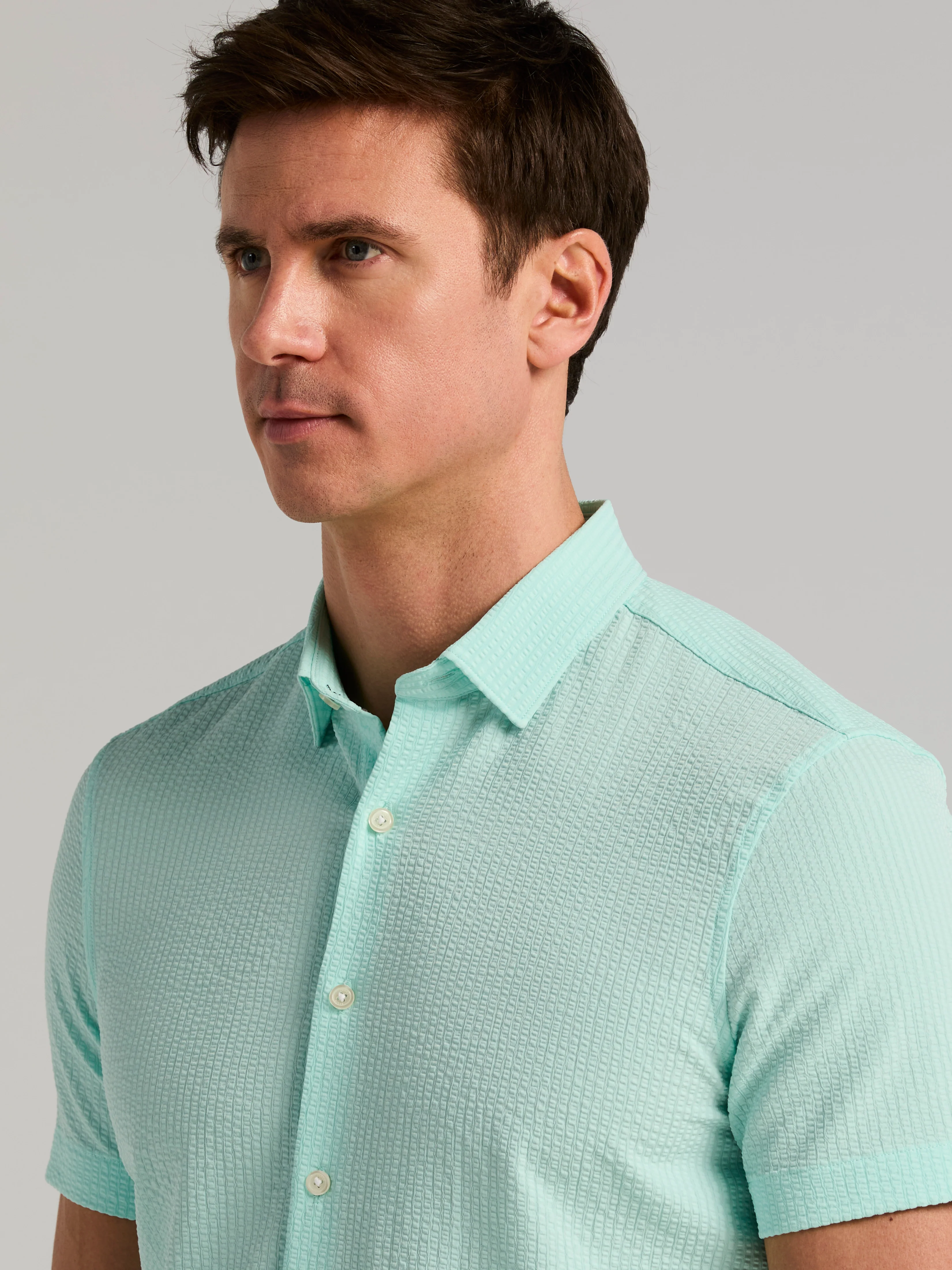 Stretch Seersucker Slim Fit Shirt - Image 7