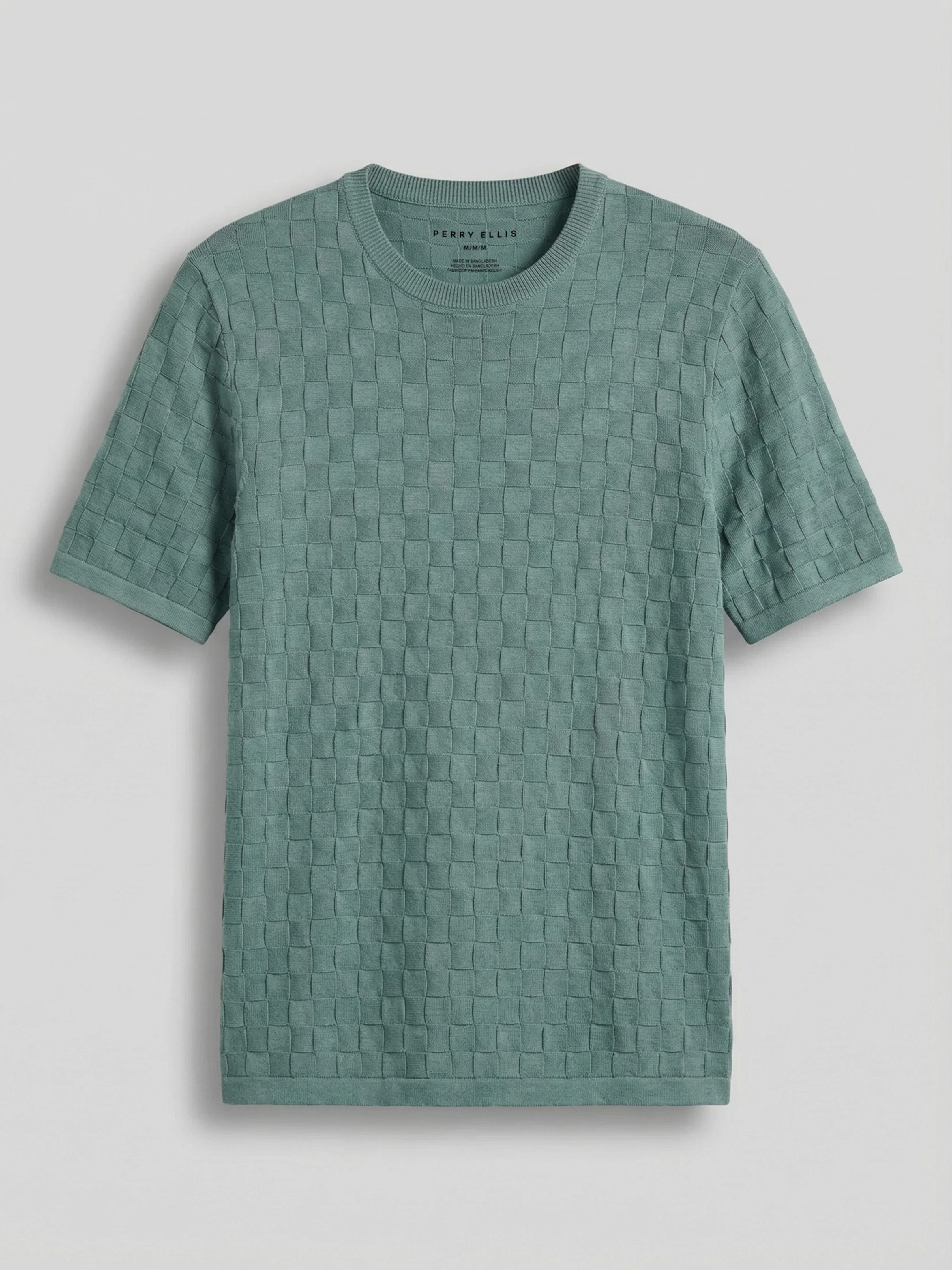 Square Pattern Crew Neck Sweater Tee - Image 10