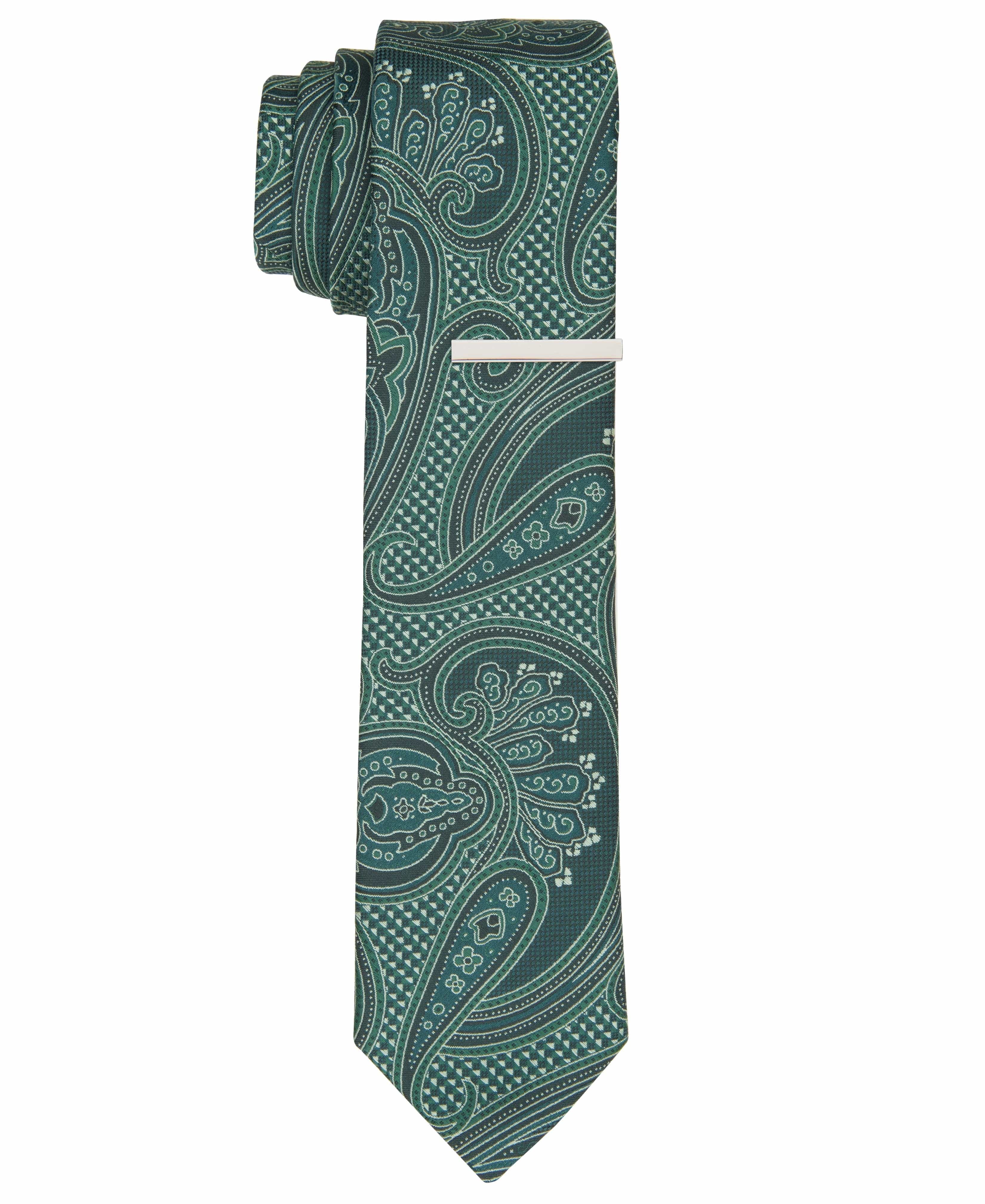 Tibbets Paisley Green Tie