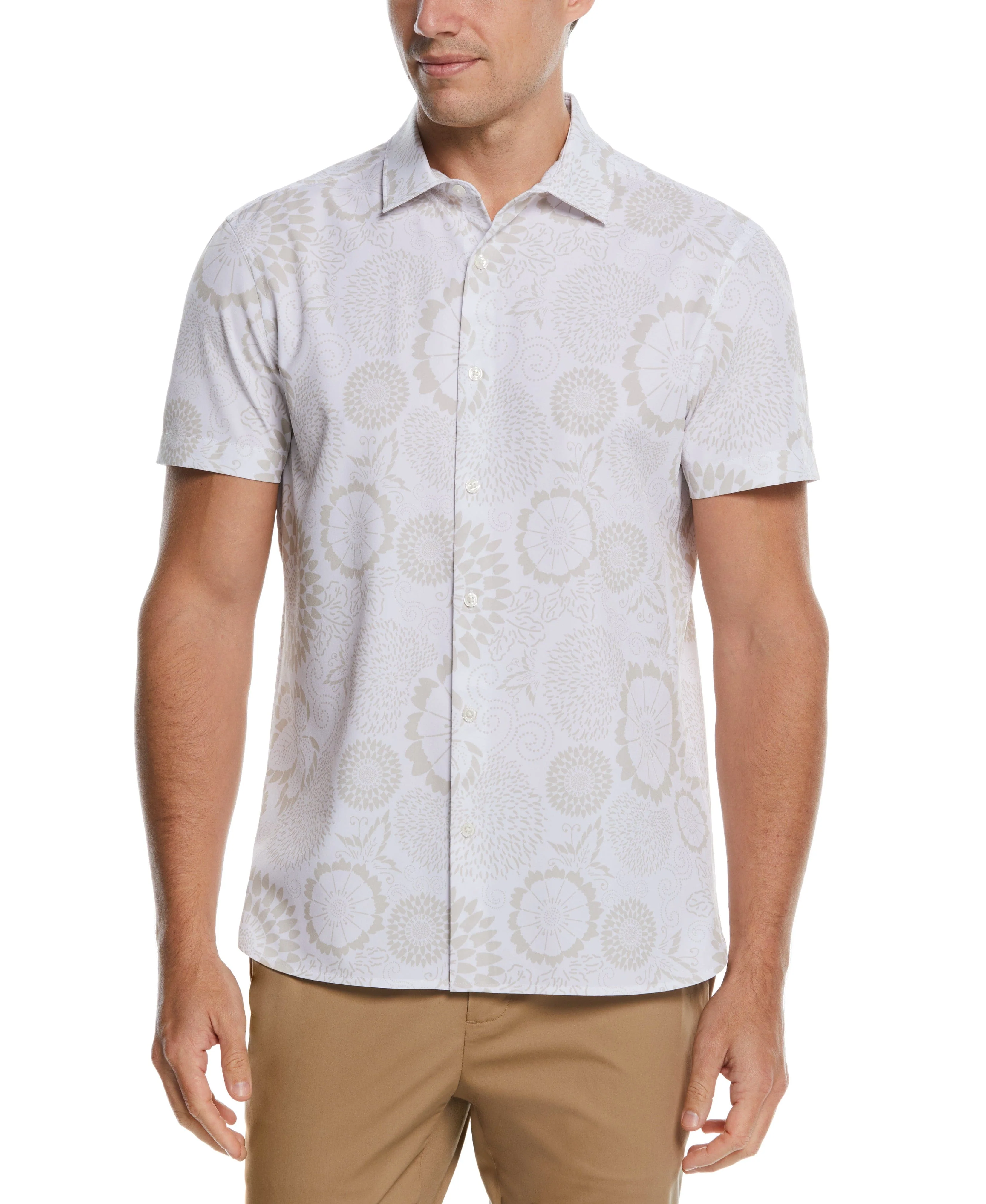 Total Stretch Tonal Floral Print Shirt