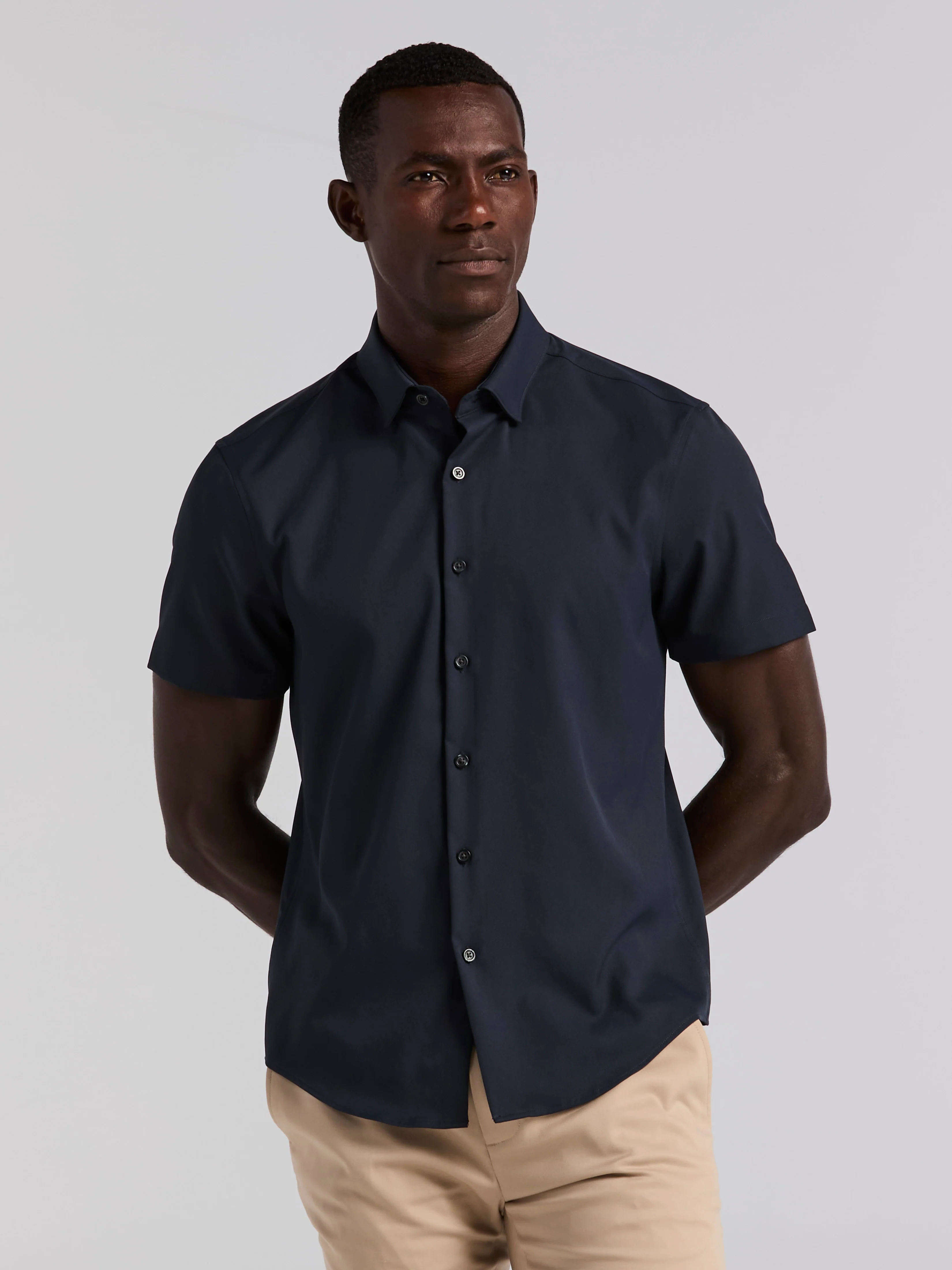 Slim Fit Total Stretch Solid Shirt - Image 8