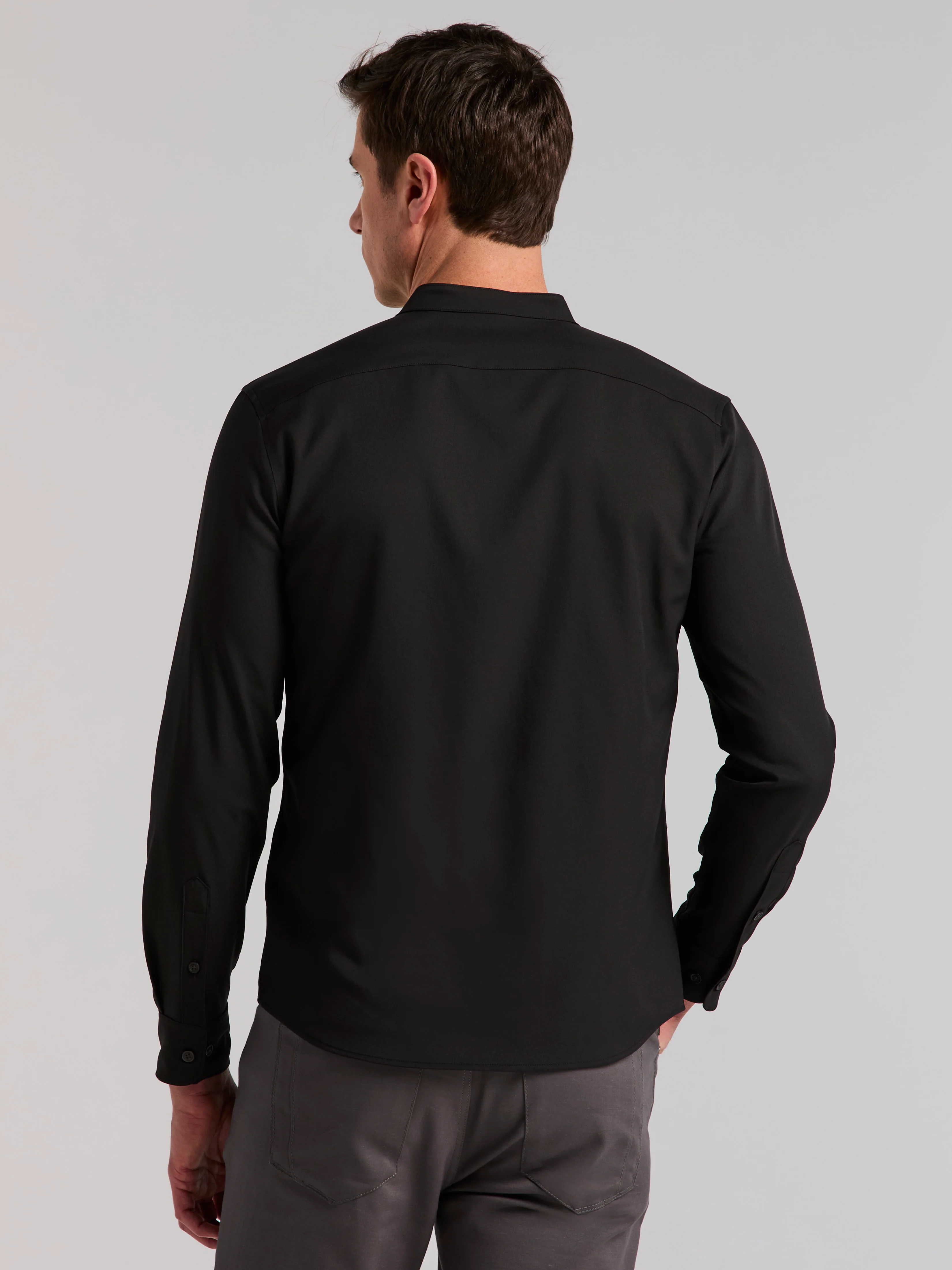Untucked Total Stretch Slim Fit Banded Collar Shirt - Image 7